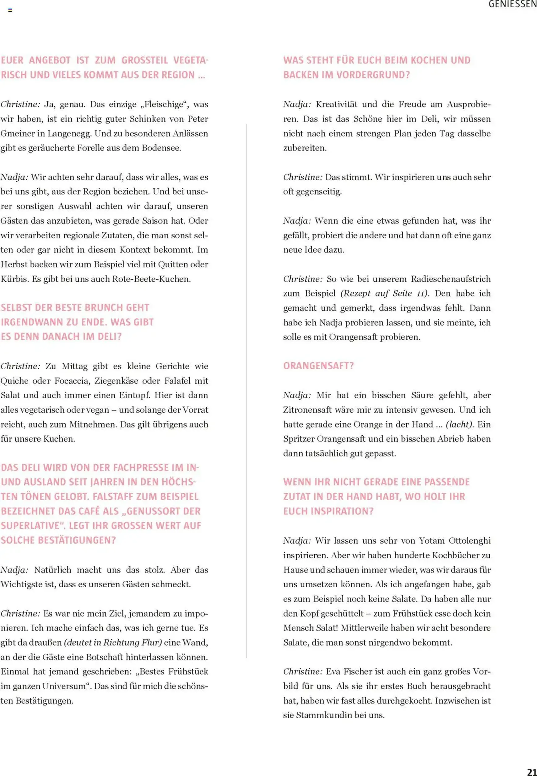 Sutterlüty B’sundrig Magazine - Gültiger Prospekt ab 18.06.2025, Seite 21 von insgesamt 116 Sutterlüty B’sundrig Magazine - Gültiger Prospekt ab 18.06.2025, Seite 21 von insgesamt 116