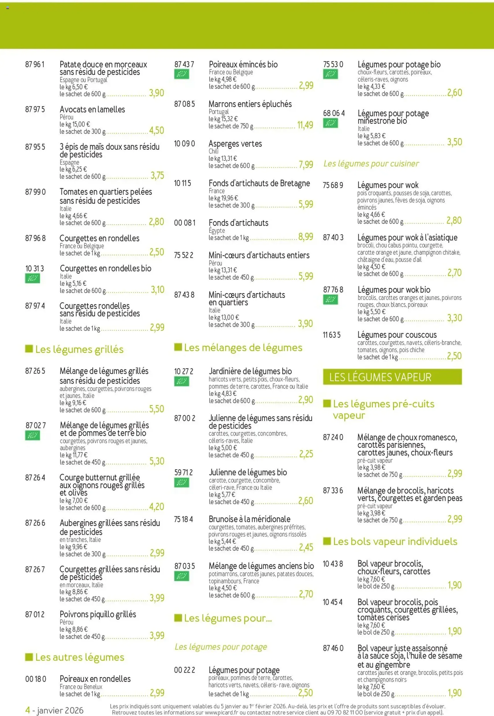 Picard catalogue - brochure valable à partir du 05/01/2026, page 4 sur 36