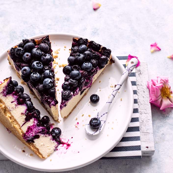 Tarta de queso y arándanos facilísima sin horno