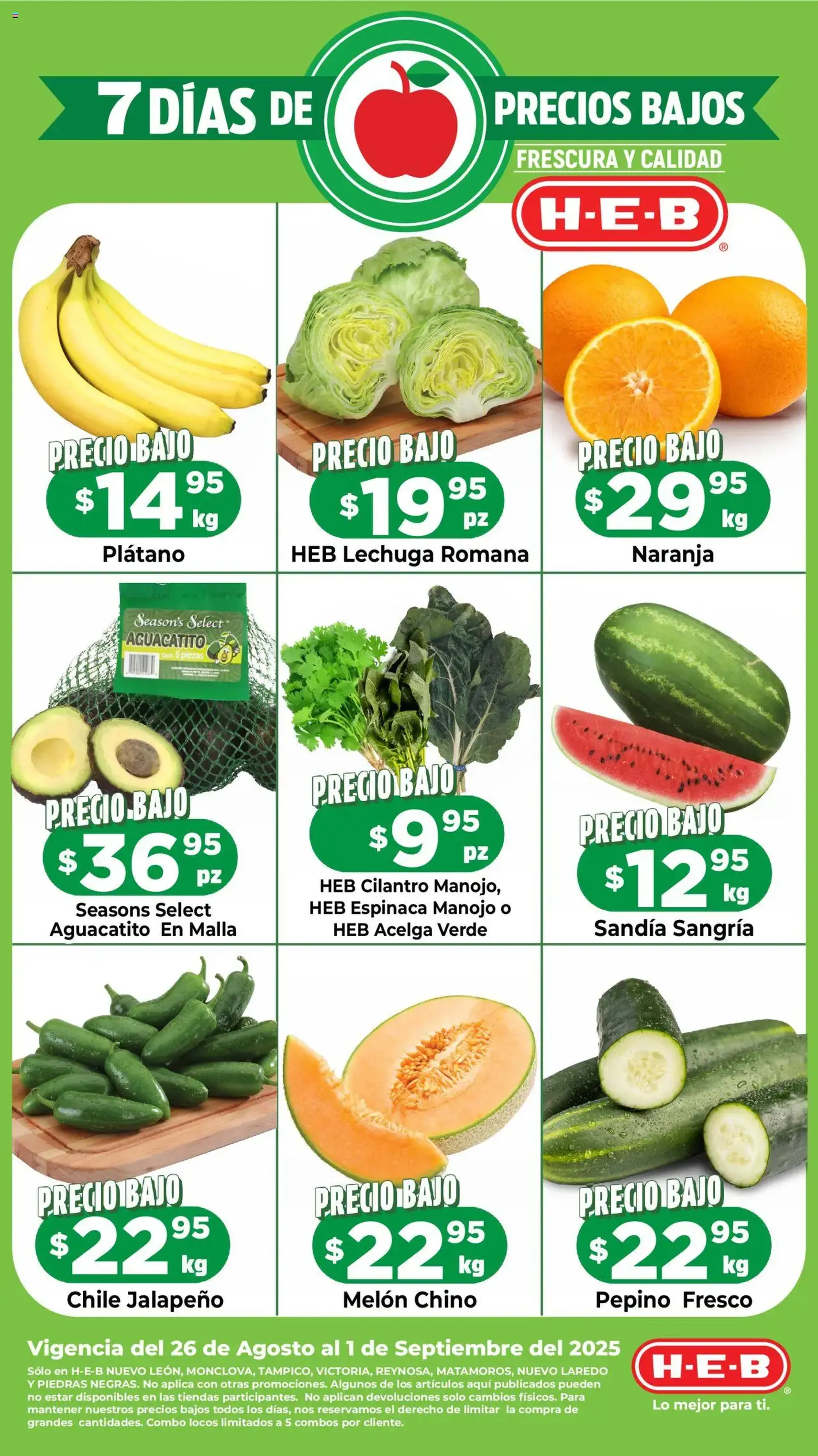 H-E-B - Folleto Precios Bajos - folleto válido desde 26/08/2025 página 1 de 1