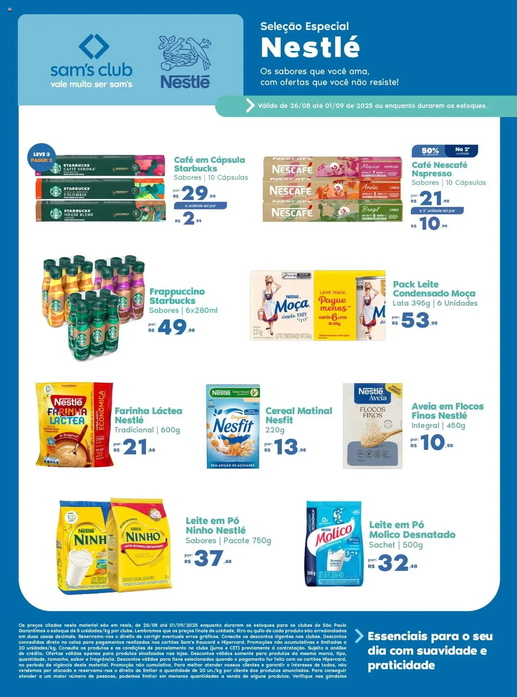 Sam's Club - Ofertas Nestlé - folheto válido a partir de 26/08/2025 página 1 de 2