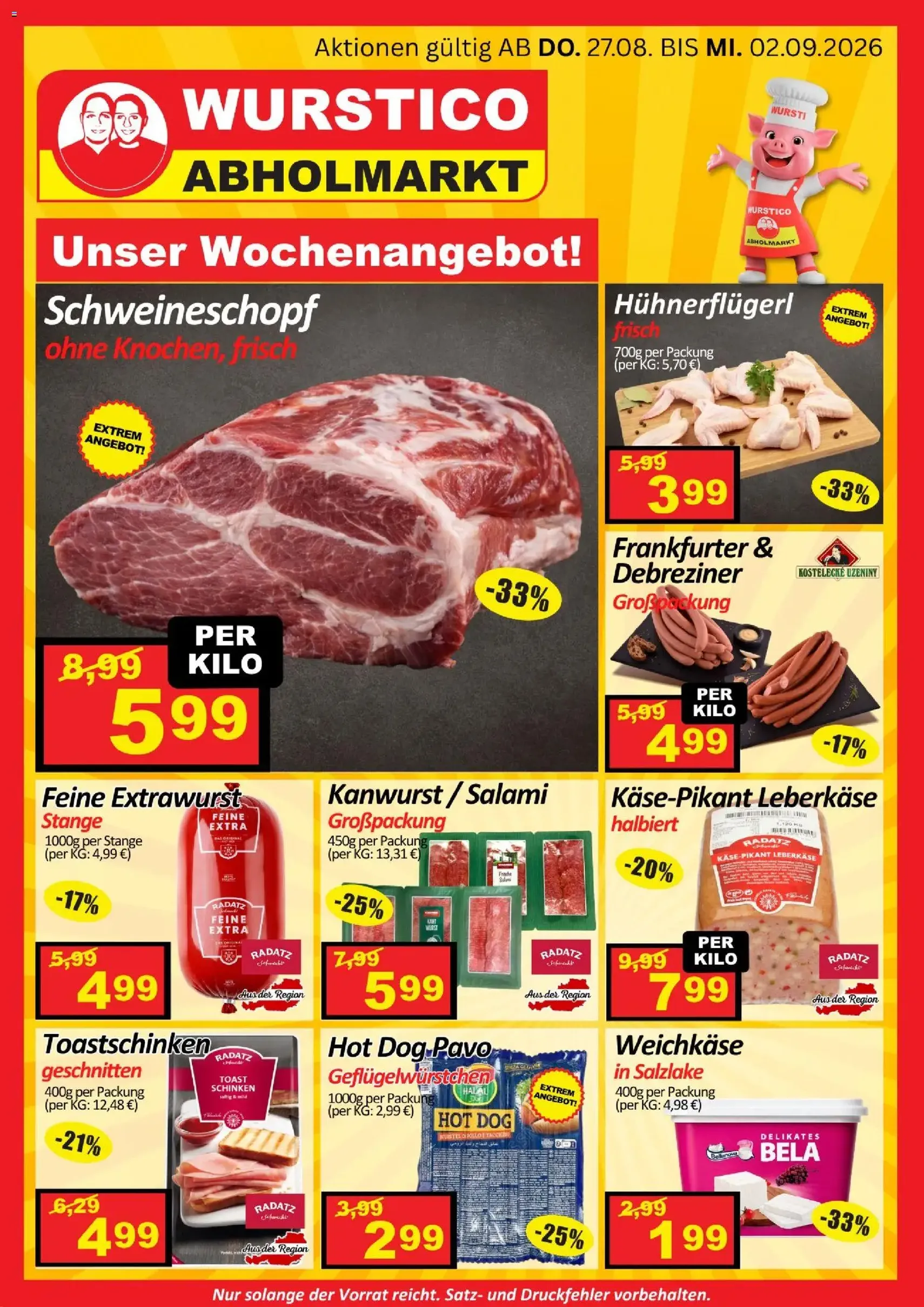 Wurstico Abholmarkt Flugblatt - Gültiger Prospekt ab 27.08.2026, Seite 4 von insgesamt 7