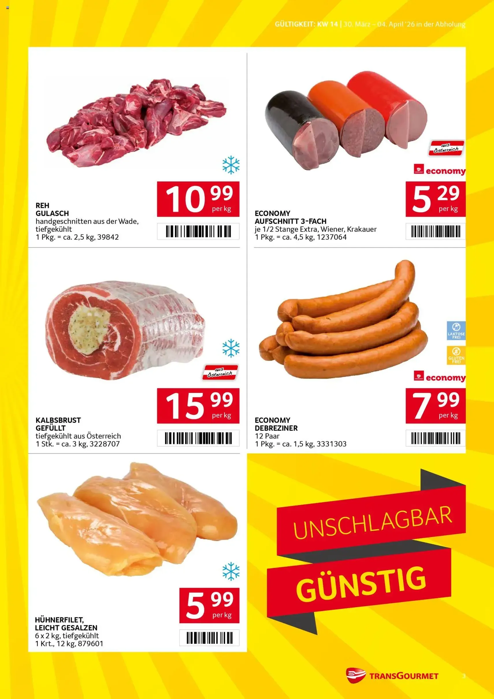 Transgourmet Flugblatt - Gültiger Prospekt ab 30.03.2026, Seite 3 von insgesamt 31