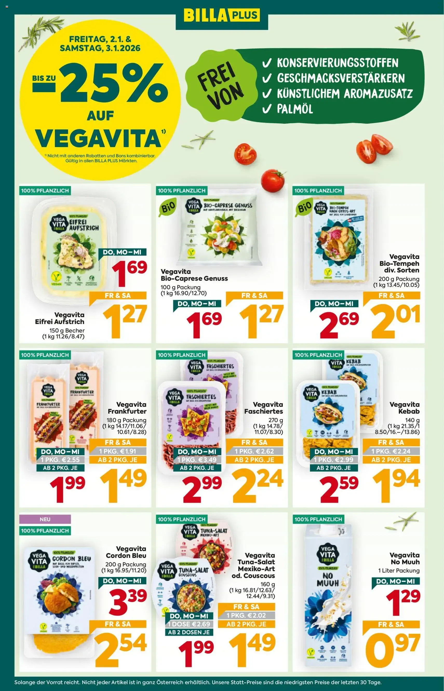 Billa Plus Flugblatt - Gültiger Prospekt ab 02.01.2026, Seite 3 von insgesamt 19