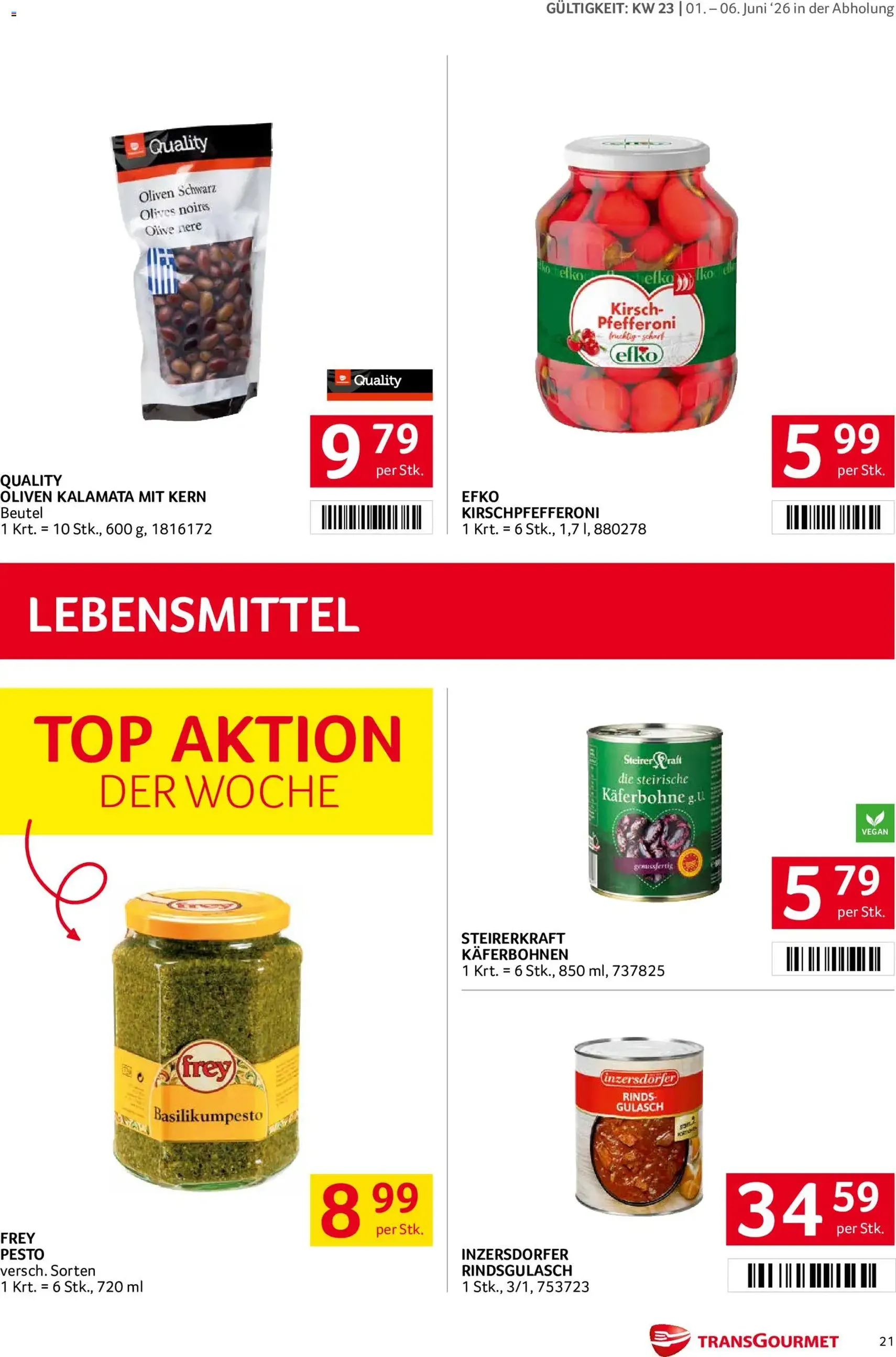 Transgourmet Flugblatt - Gültiger Prospekt ab 01.06.2026, Seite 21 von insgesamt 36