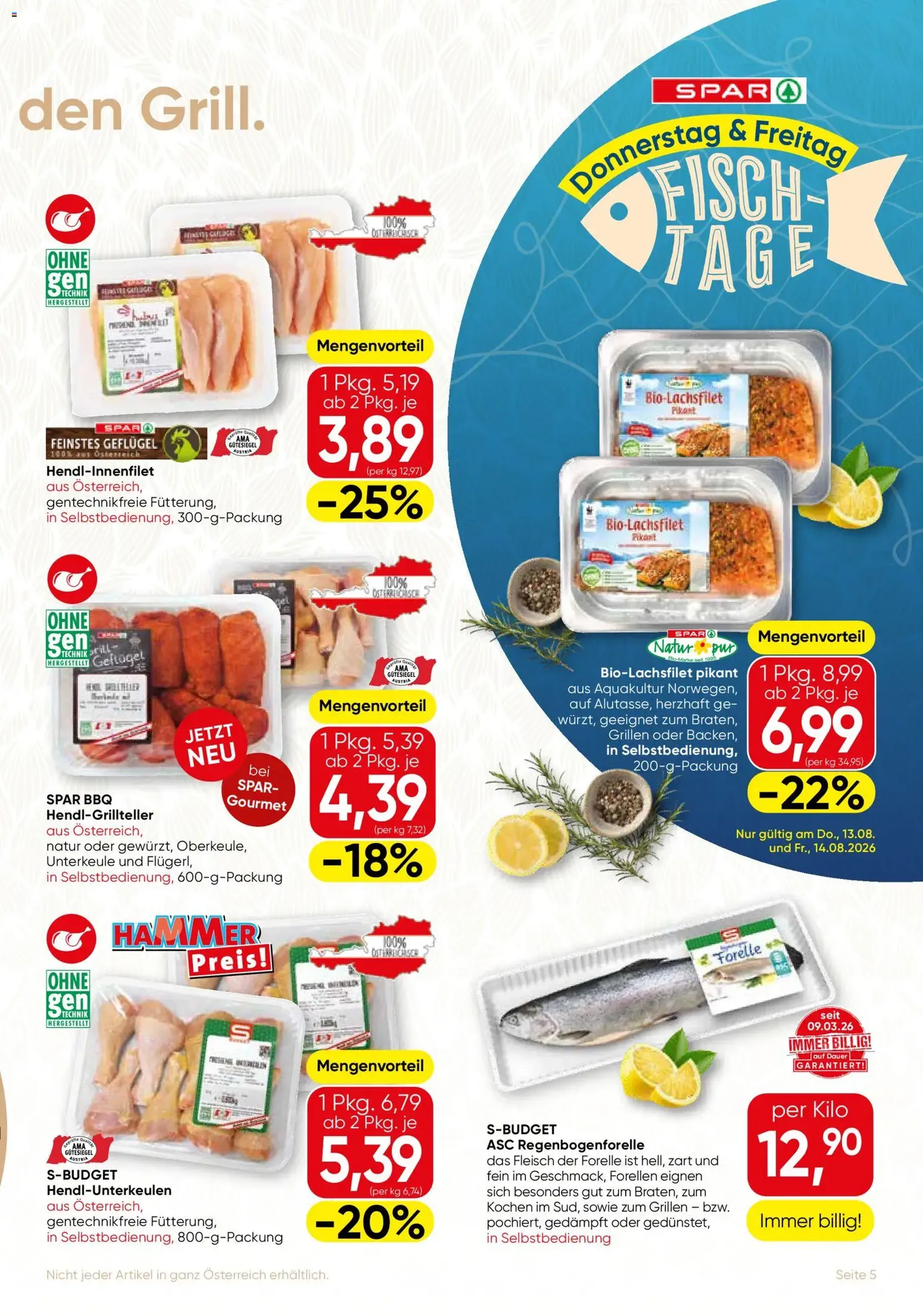 SPAR Gourmet Flugblatt - Gültiger Prospekt ab 13.08.2026, Seite 5 von insgesamt 12
