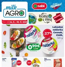 Milk Agro Leták - náhľad letáku platný od 24.09.2025