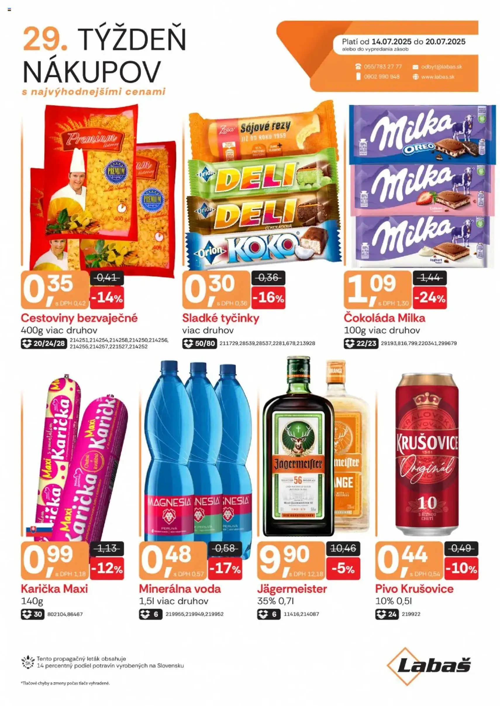Labaš leták - platný leták od 14.07.2025 strana 1 z 1