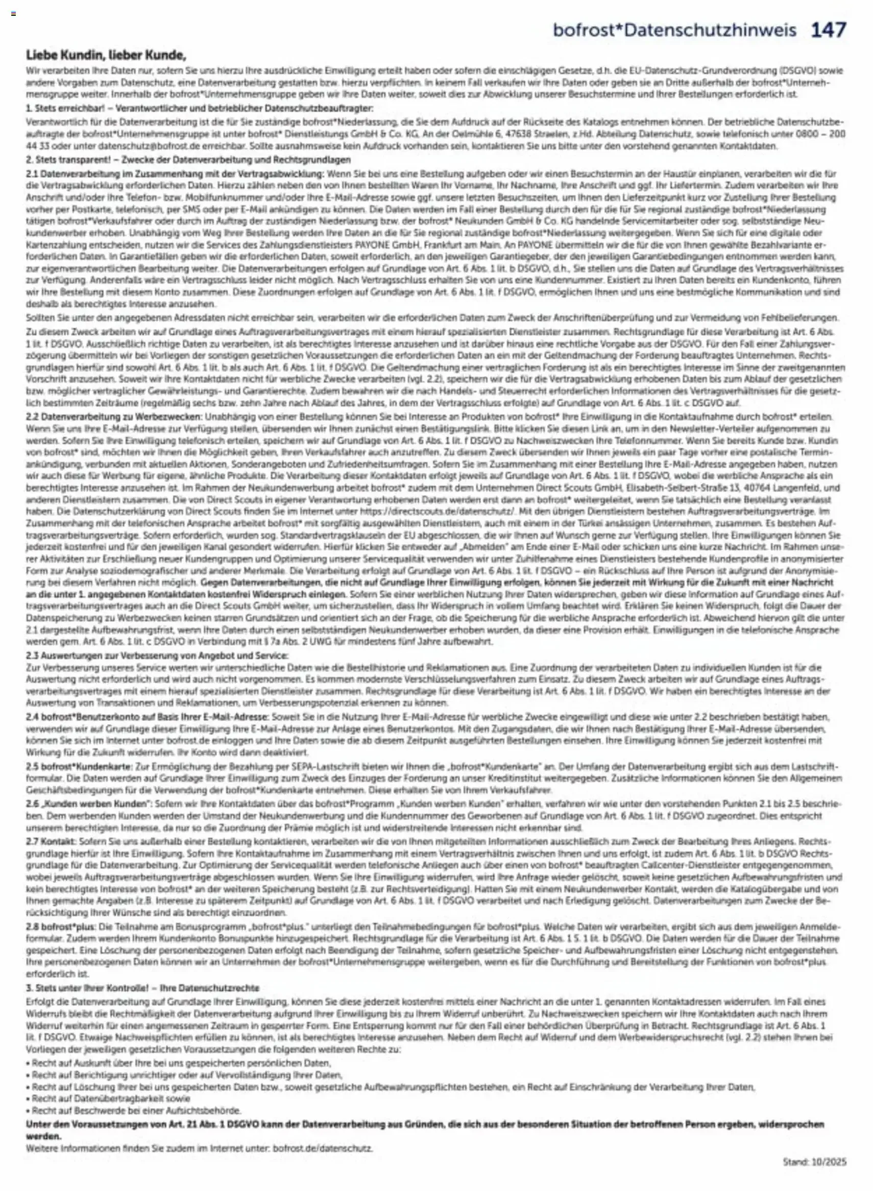 Bofrost Katalog - Gültiger Prospekt ab 06.03.2026, Seite 147 von insgesamt 150