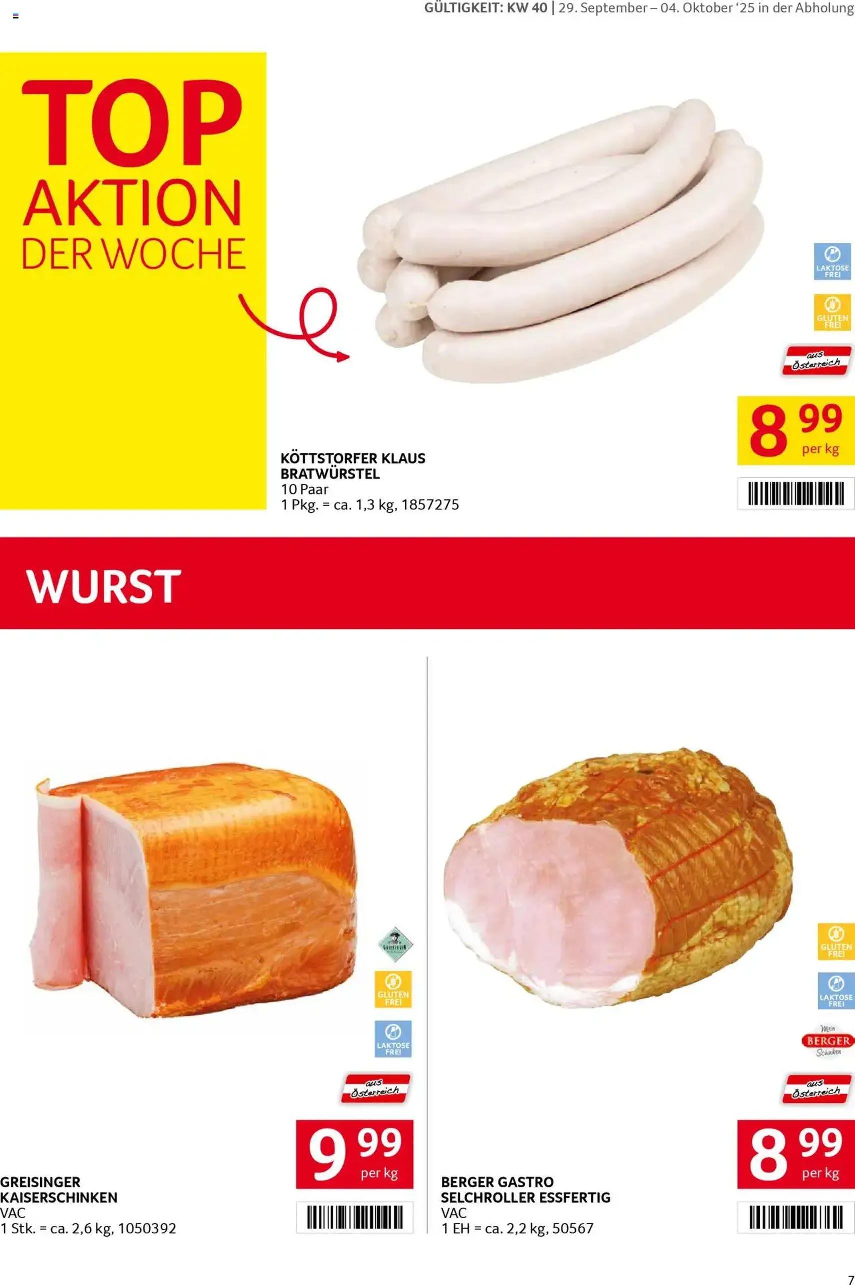 Transgourmet Flugblatt - Gültiger Prospekt ab 28.09.2025, Seite 7 von insgesamt 27