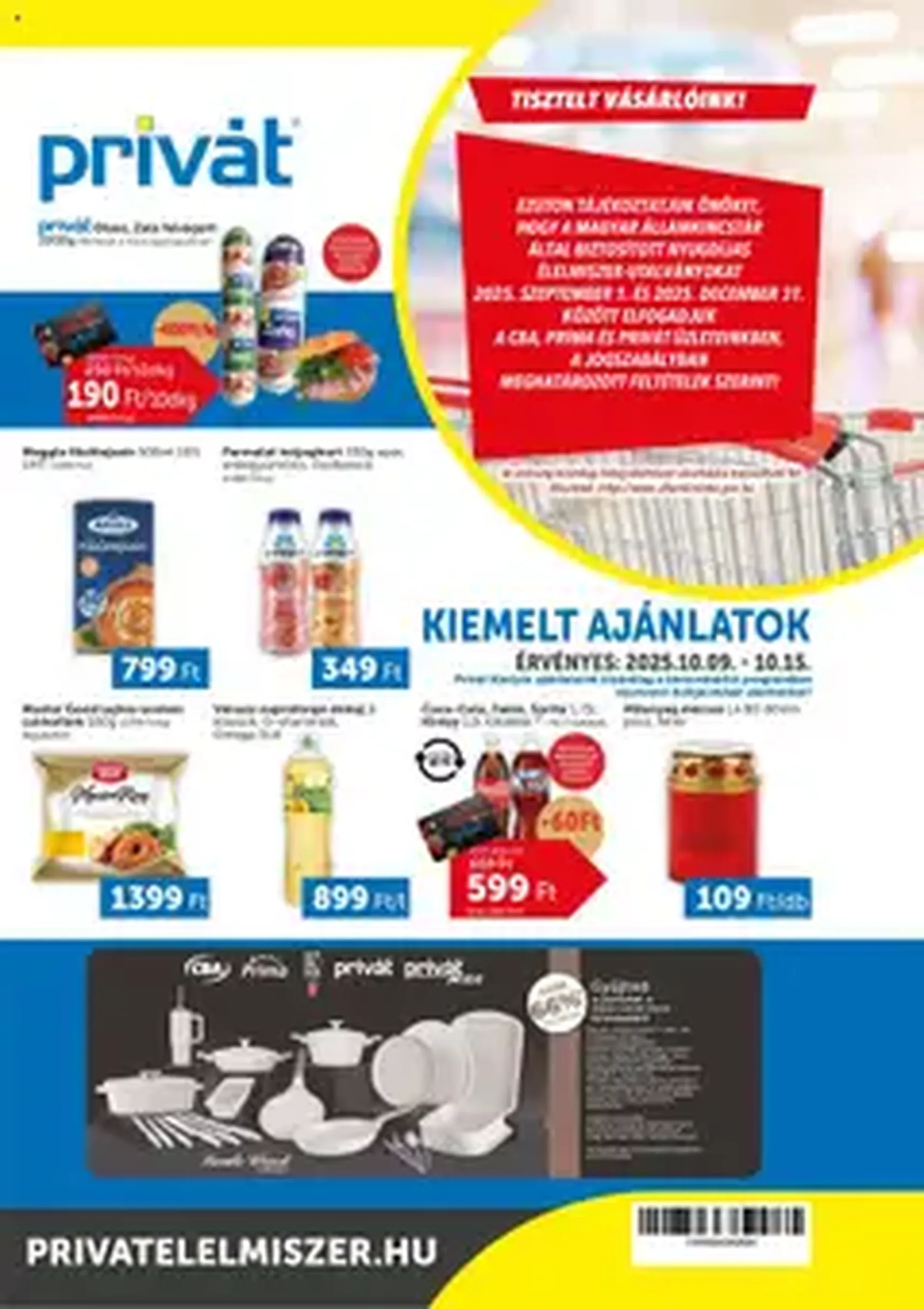 PRIVÁT Akciós újság - 2025.10.09. érvényes szórólap 1 oldal 1 oldalból