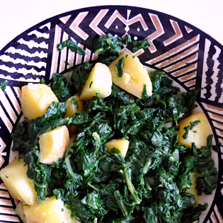 Recipe preview "Black cabbage" (kale) with jacket potatoes