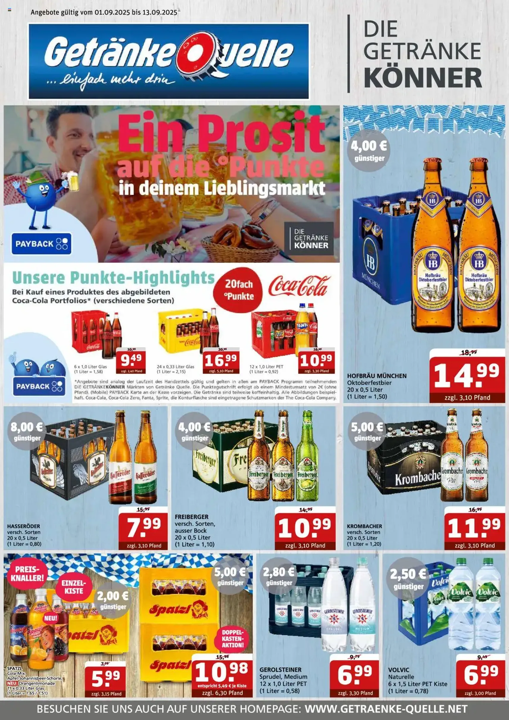 Getränke Quelle Prospekt - Gültiger Prospekt ab 01.09.2025, Seite 1 von insgesamt 6
