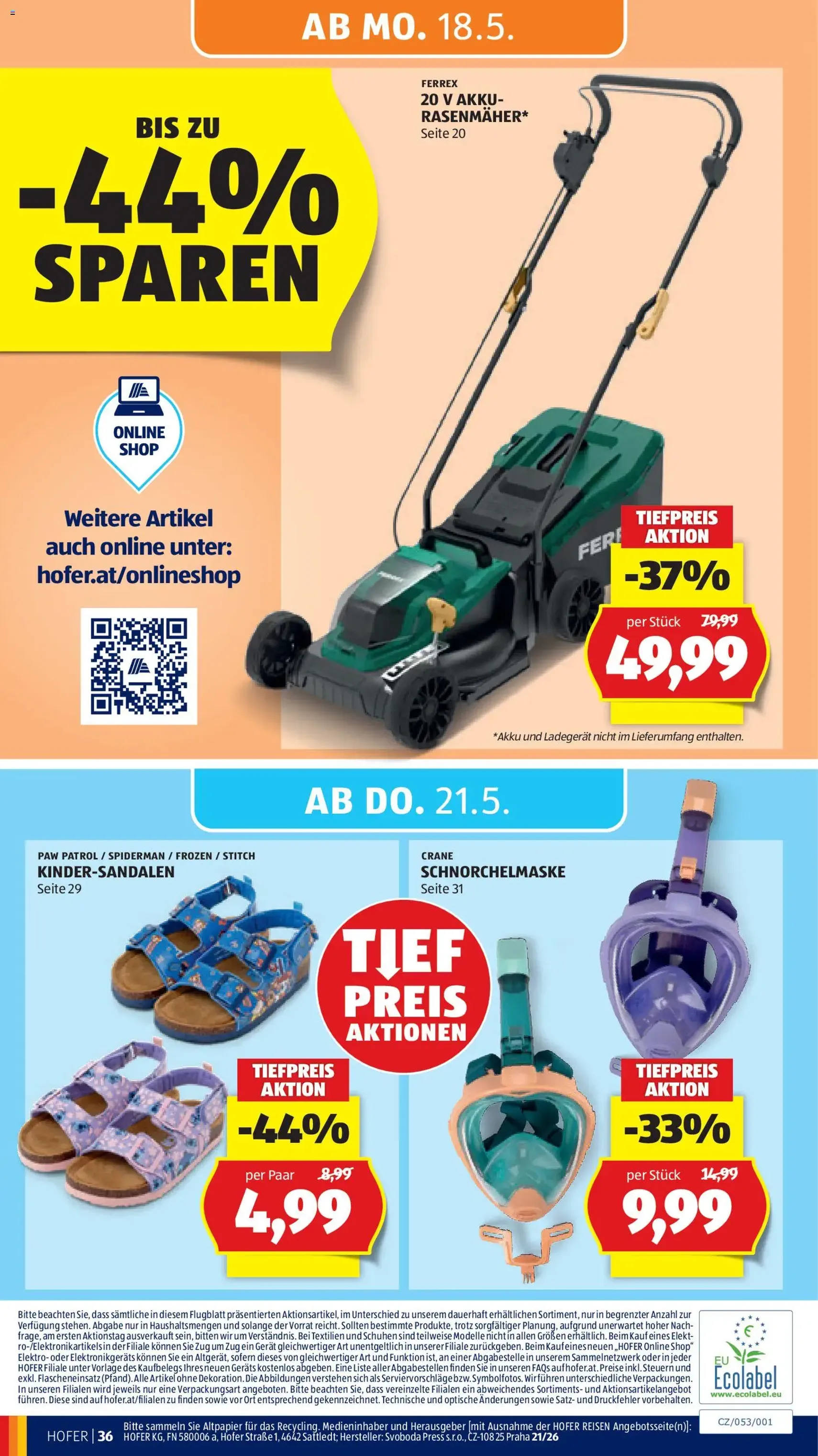 Hofer Flugblatt - Gültiger Prospekt ab 15.05.2026, Seite 45 von insgesamt 46