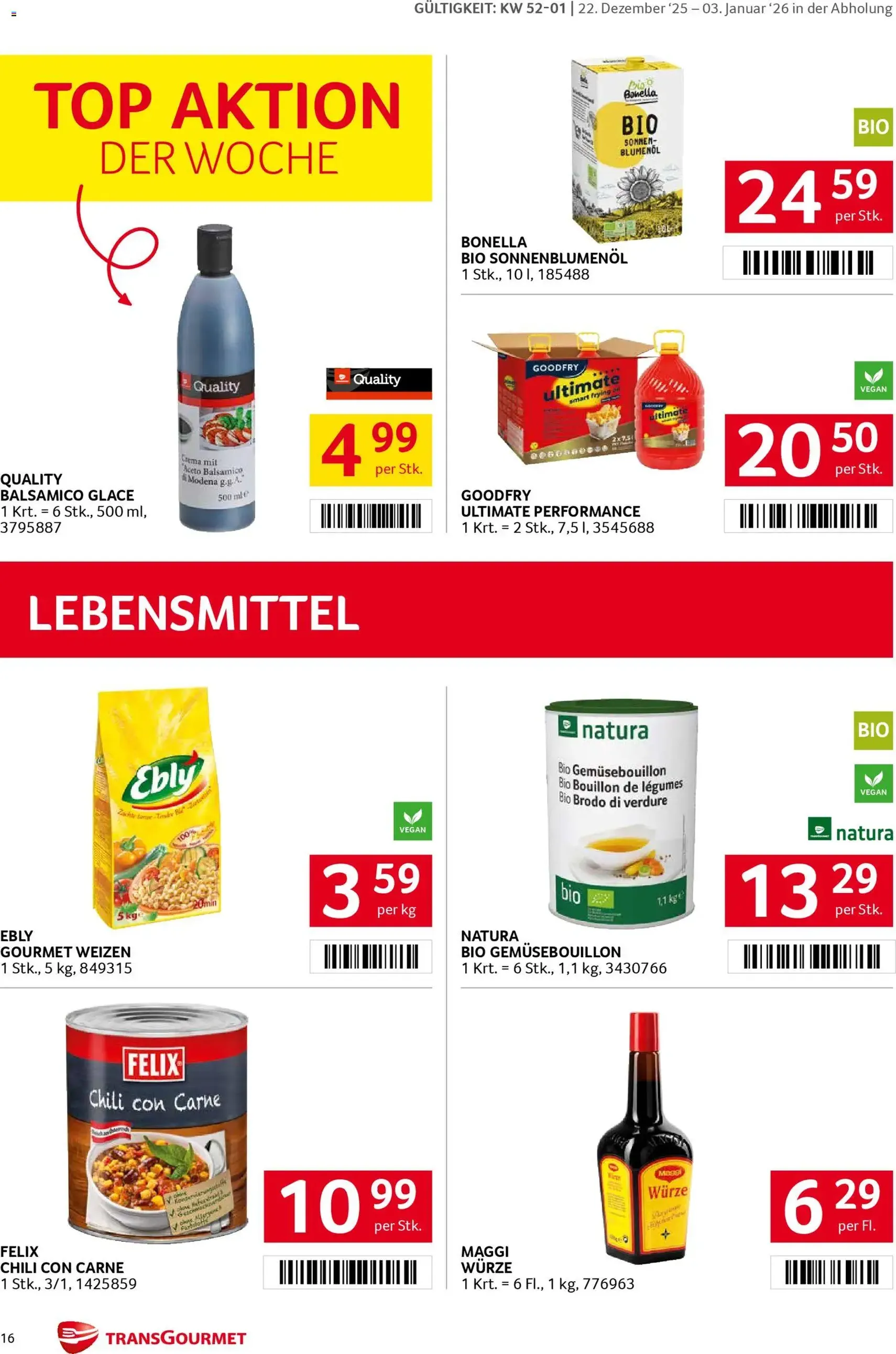 Transgourmet Flugblatt - Gültiger Prospekt ab 22.12.2025, Seite 16 von insgesamt 36