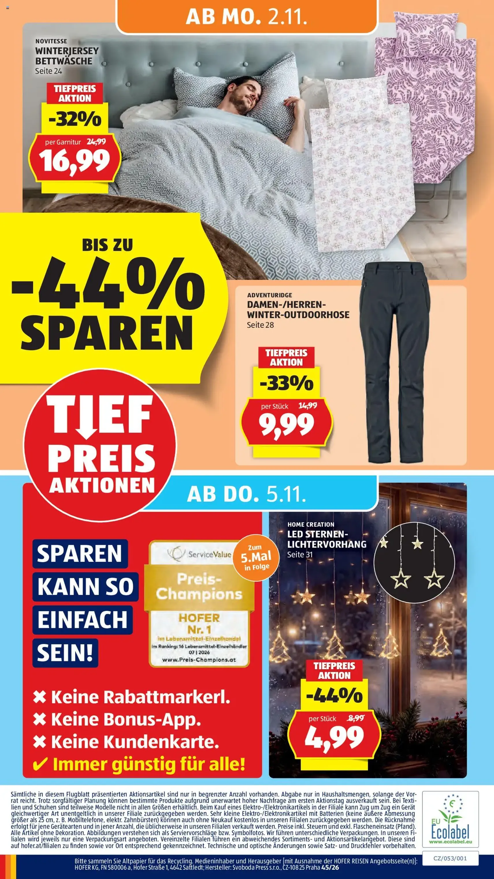 Hofer Flugblatt - Gültiger Prospekt ab 30.10.2026, Seite 50 von insgesamt 50