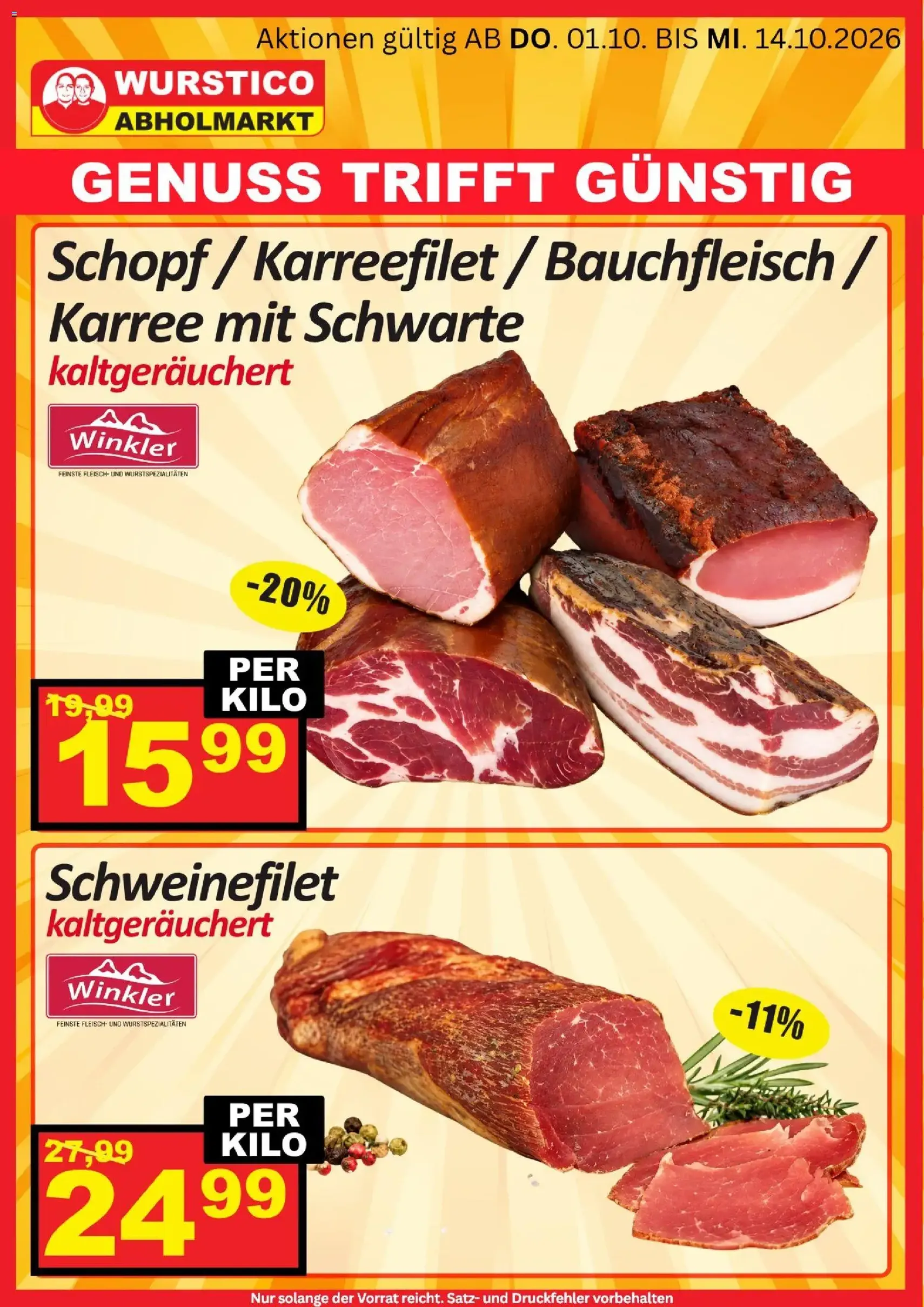 Wurstico Abholmarkt Flugblatt - Gültiger Prospekt ab 01.10.2026, Seite 4 von insgesamt 13