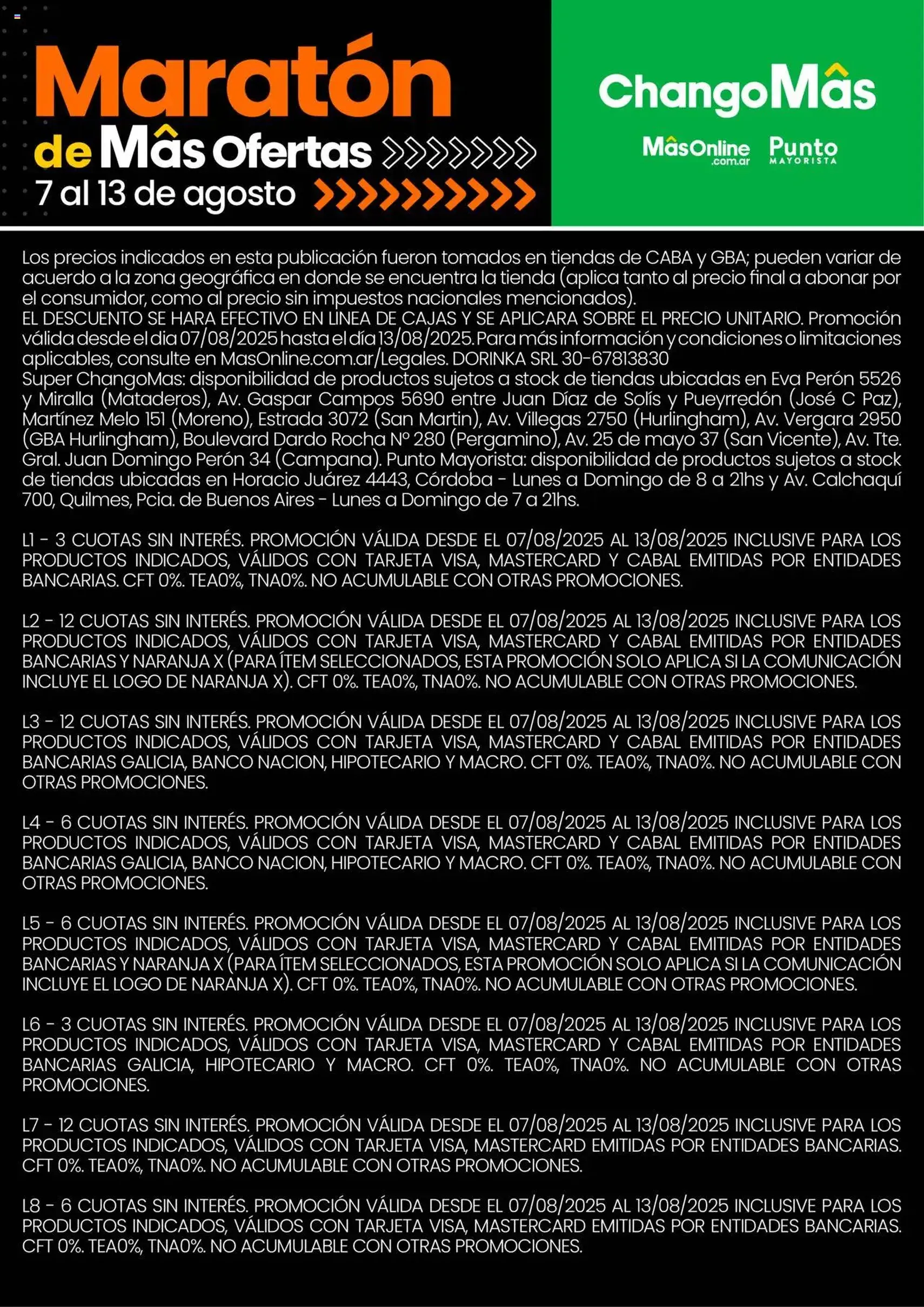 Changomas ofertas - folleto válido desde 07/08/2025 página 16 de 16 Changomas ofertas - folleto válido desde 07/08/2025 página 16 de 16