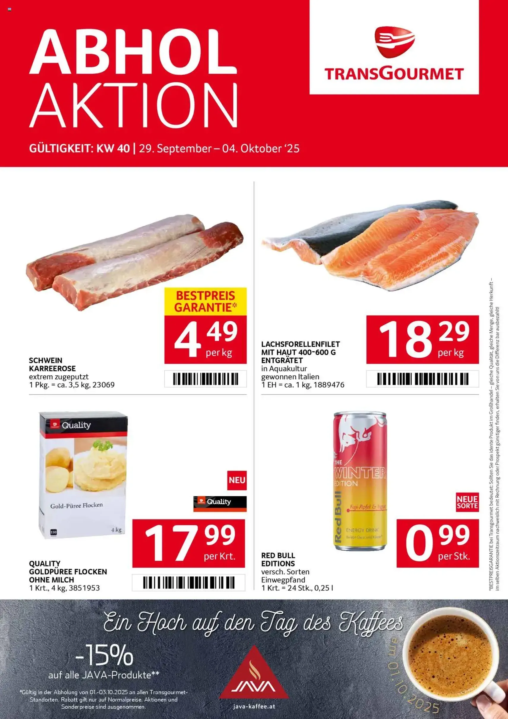 Transgourmet Flugblatt - Gültiger Prospekt ab 28.09.2025, Seite 1 von insgesamt 27