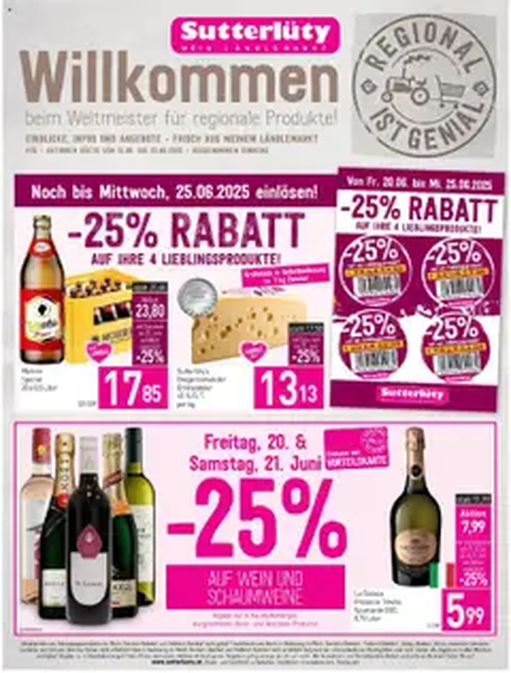 Sutterlüty Flugblatt - Gültiger Prospekt ab 19.06.2025, Seite 1 von insgesamt 1