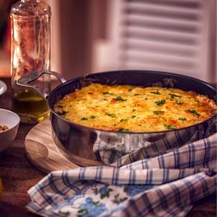 Recipe preview Baked Pancakes with Ham and Cheese