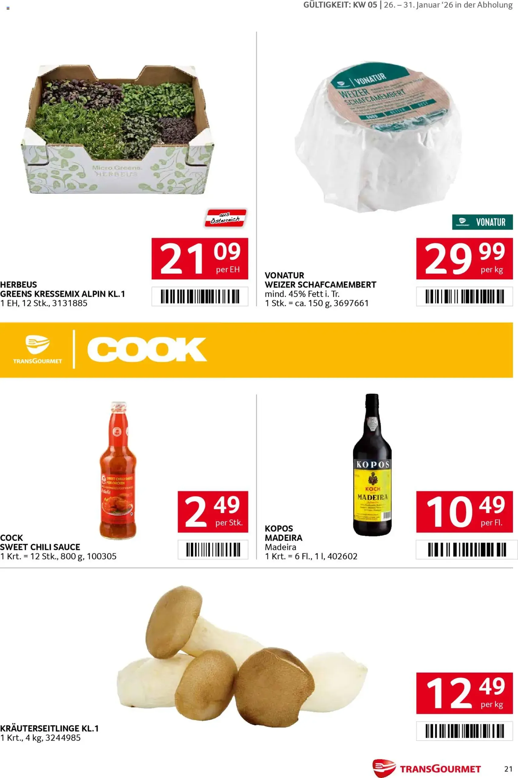 Transgourmet Flugblatt - Gültiger Prospekt ab 26.01.2026, Seite 21 von insgesamt 28