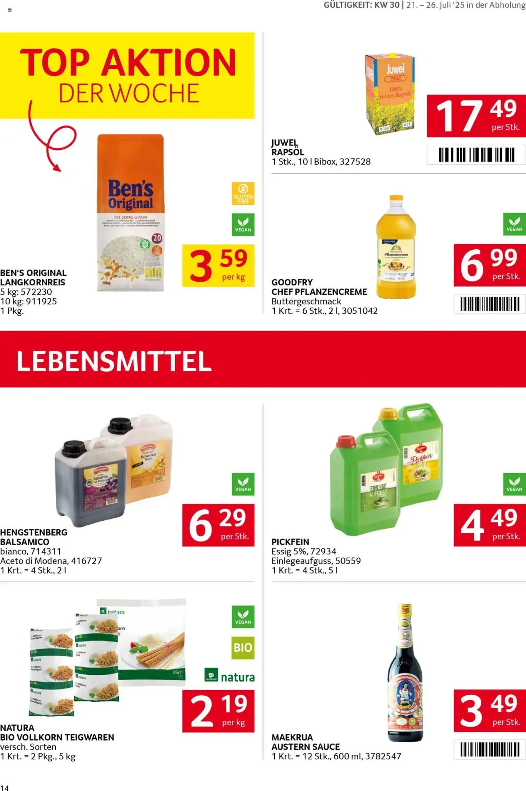 Transgourmet Flugblatt - Gültiger Prospekt ab 20.07.2025, Seite 14 von insgesamt 28 Transgourmet Flugblatt - Gültiger Prospekt ab 20.07.2025, Seite 14 von insgesamt 28