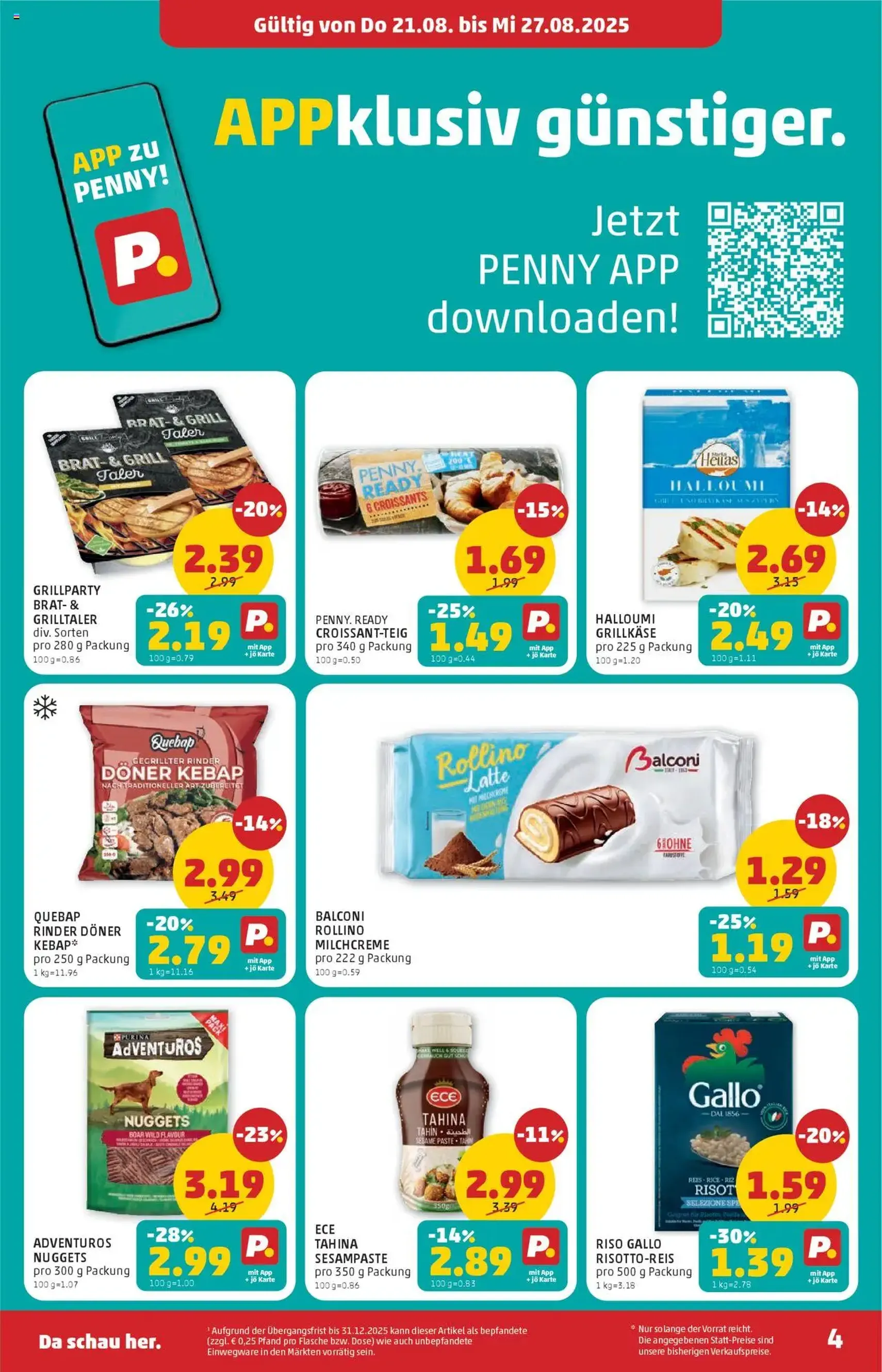 Penny Markt Flugblatt - Gültiger Prospekt ab 21.08.2025, Seite 4 von insgesamt 32