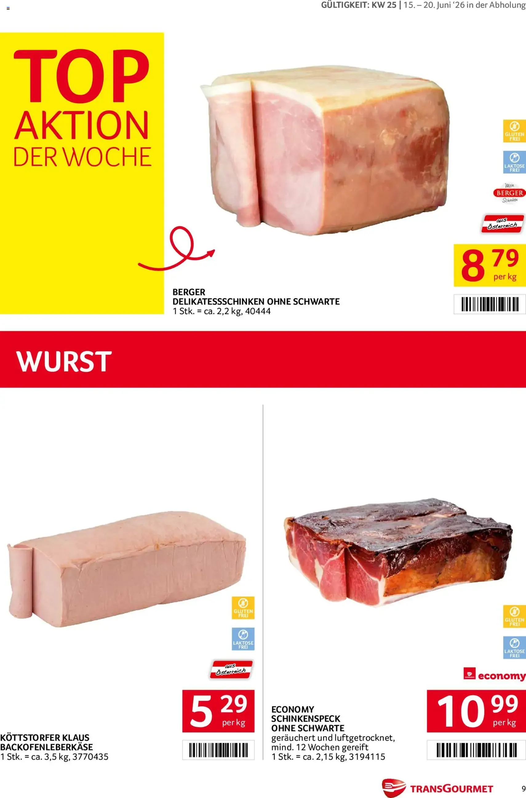 Transgourmet Flugblatt - Gültiger Prospekt ab 15.06.2026, Seite 9 von insgesamt 32
