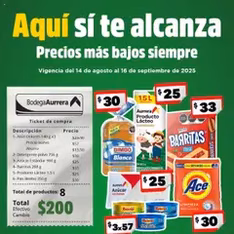 Vista previa del folleto Bodega Aurrerá - Folleto Precios Más Bajos Siempre válido desde 14/08/2025