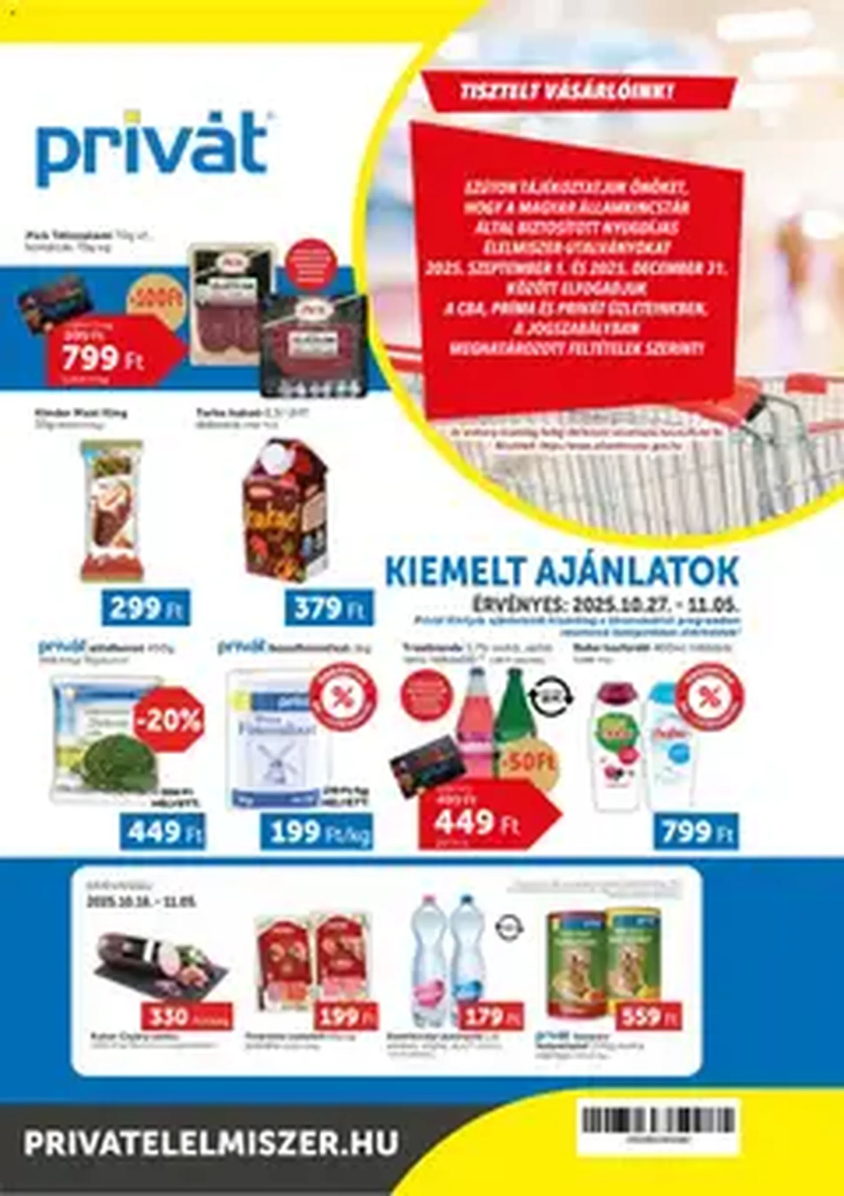 PRIVÁT Akciós újság - 2025.10.27. érvényes szórólap 1 oldal 1 oldalból