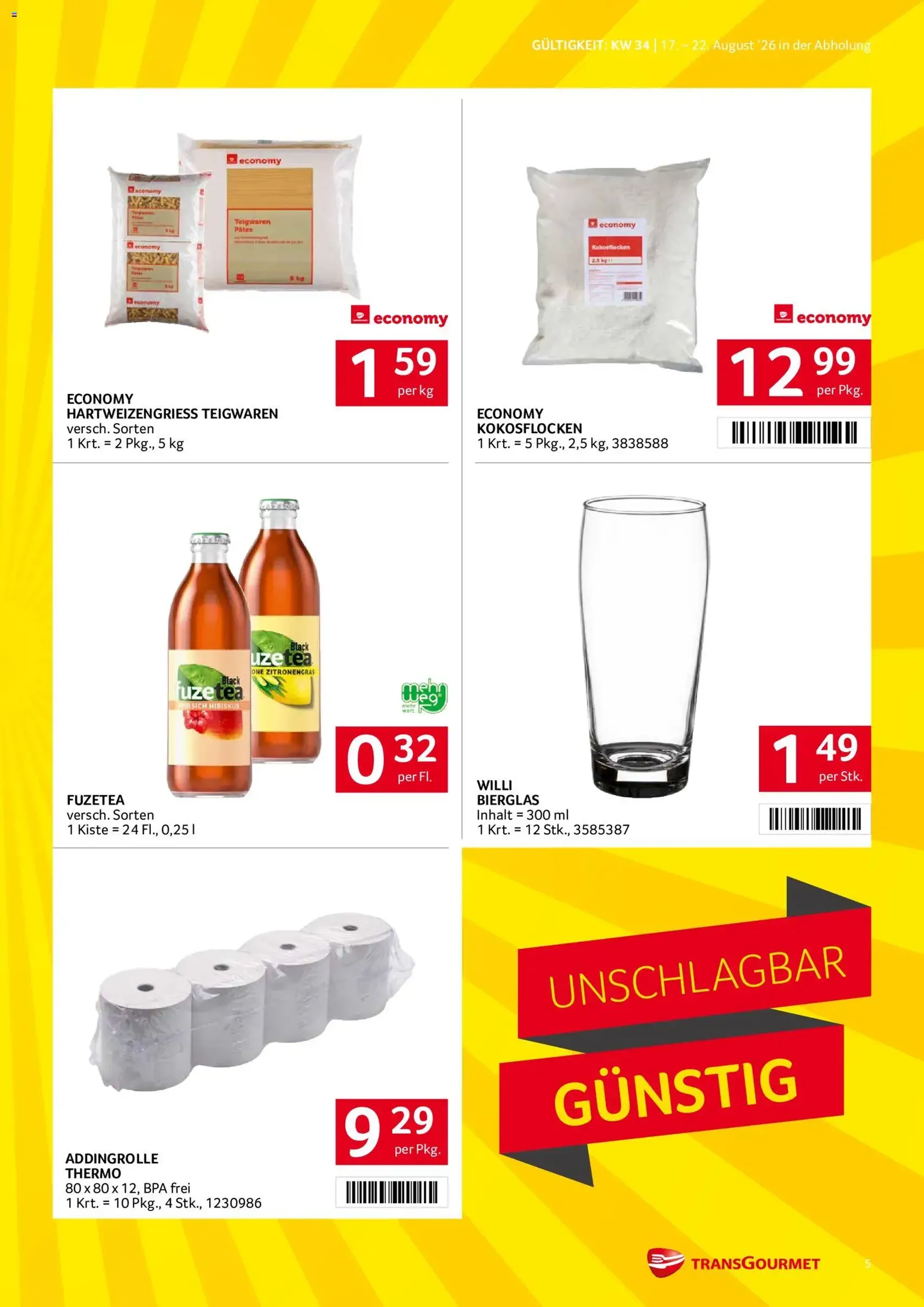 Transgourmet Flugblatt - Gültiger Prospekt ab 17.08.2026, Seite 5 von insgesamt 27