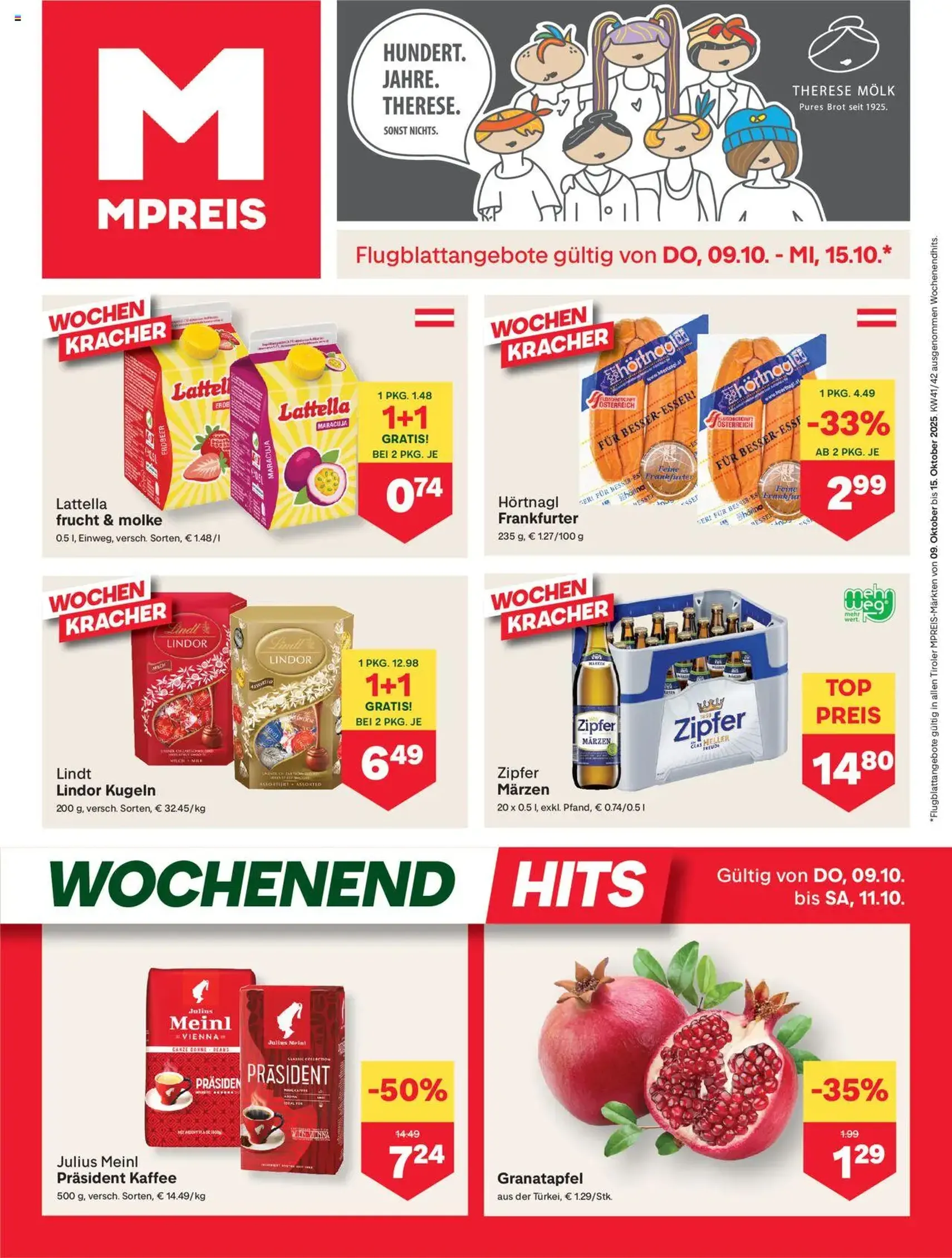 MPREIS Flugblatt - Gültiger Prospekt ab 09.10.2025, Seite 1 von insgesamt 12