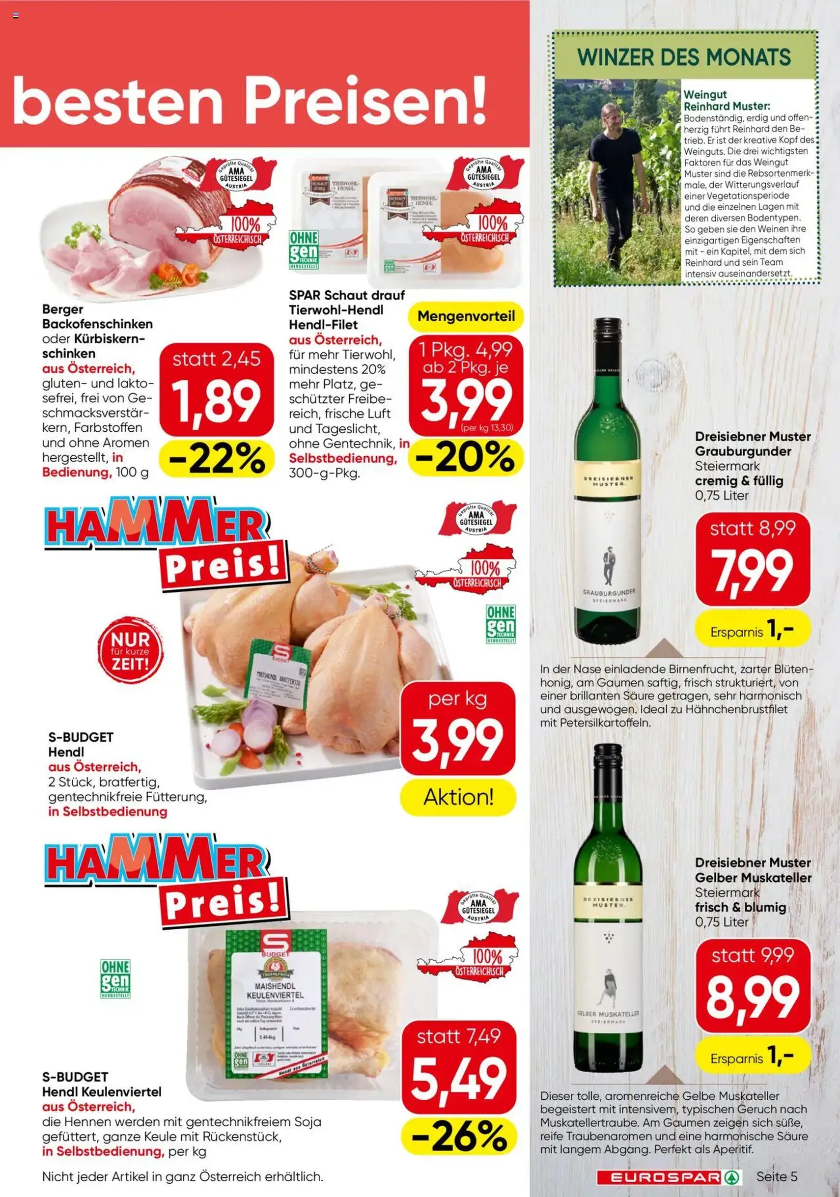Eurospar Flugblatt - Gültiger Prospekt ab 28.08.2025, Seite 5 von insgesamt 16 Eurospar Flugblatt - Gültiger Prospekt ab 28.08.2025, Seite 5 von insgesamt 16