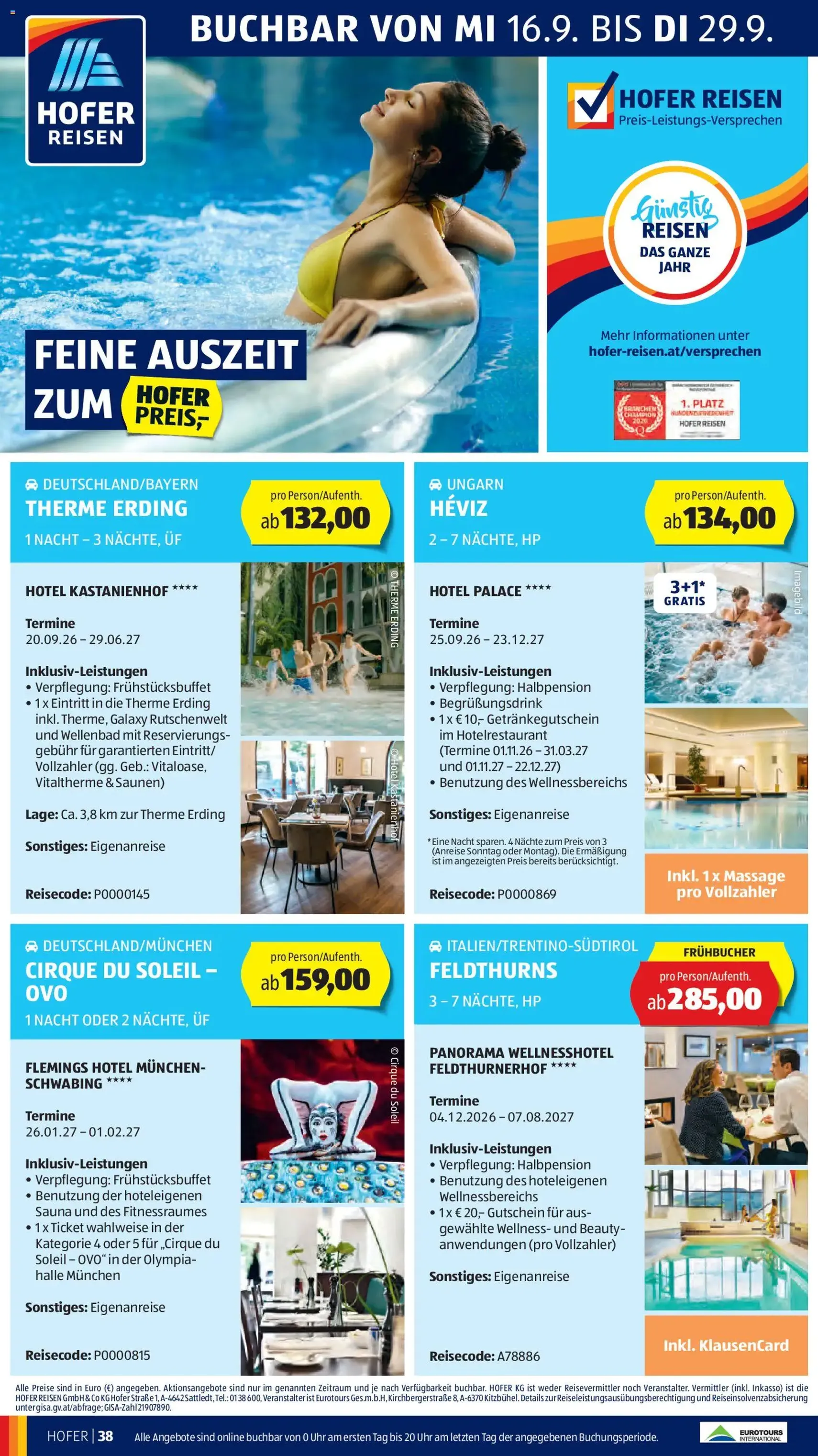 Hofer Flugblatt - Gültiger Prospekt ab 18.09.2026, Seite 44 von insgesamt 48