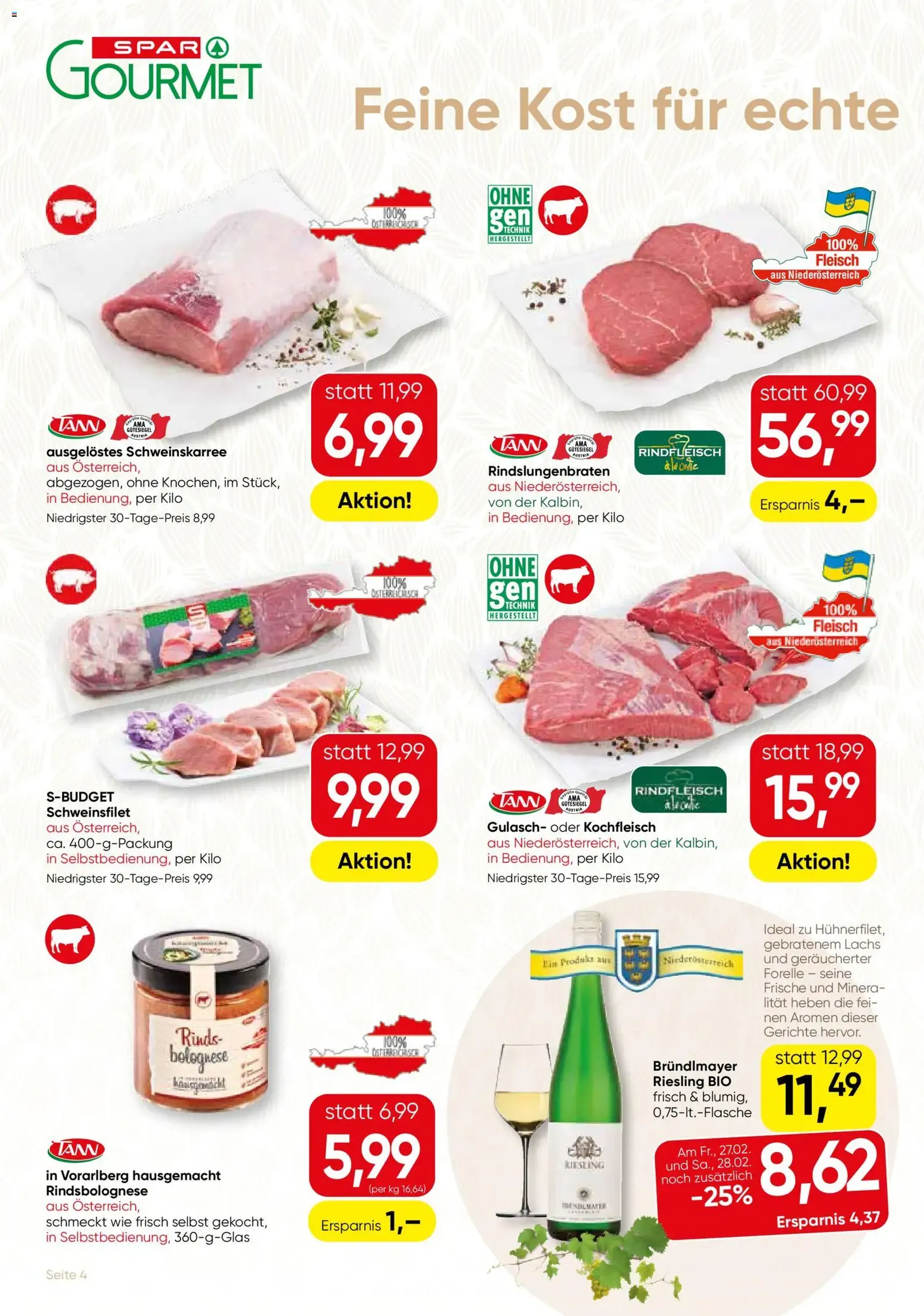 SPAR Gourmet Flugblatt - Gültiger Prospekt ab 26.02.2026, Seite 4 von insgesamt 12