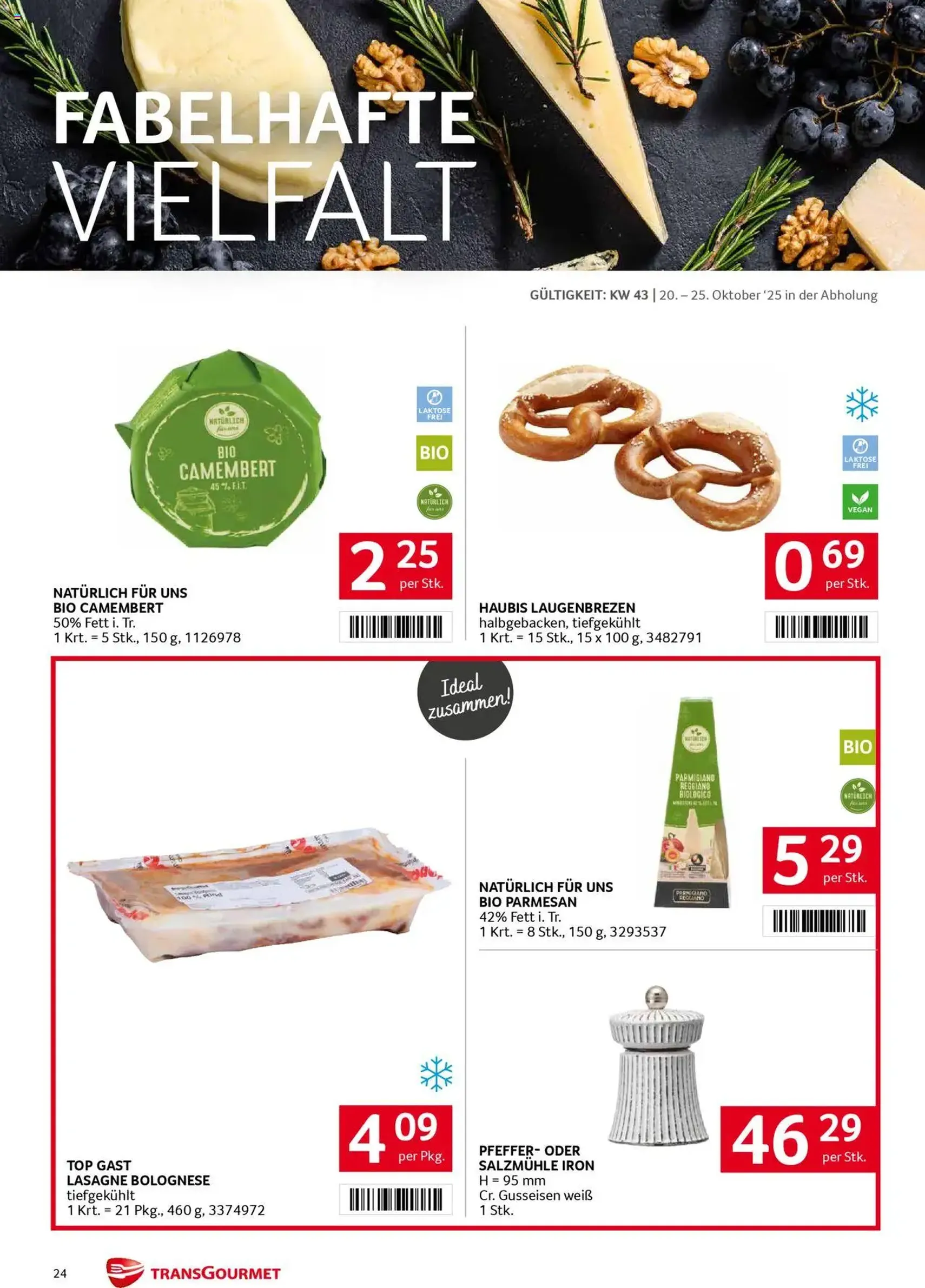 Transgourmet Flugblatt - Gültiger Prospekt ab 20.10.2025, Seite 24 von insgesamt 28 Transgourmet Flugblatt - Gültiger Prospekt ab 20.10.2025, Seite 24 von insgesamt 28