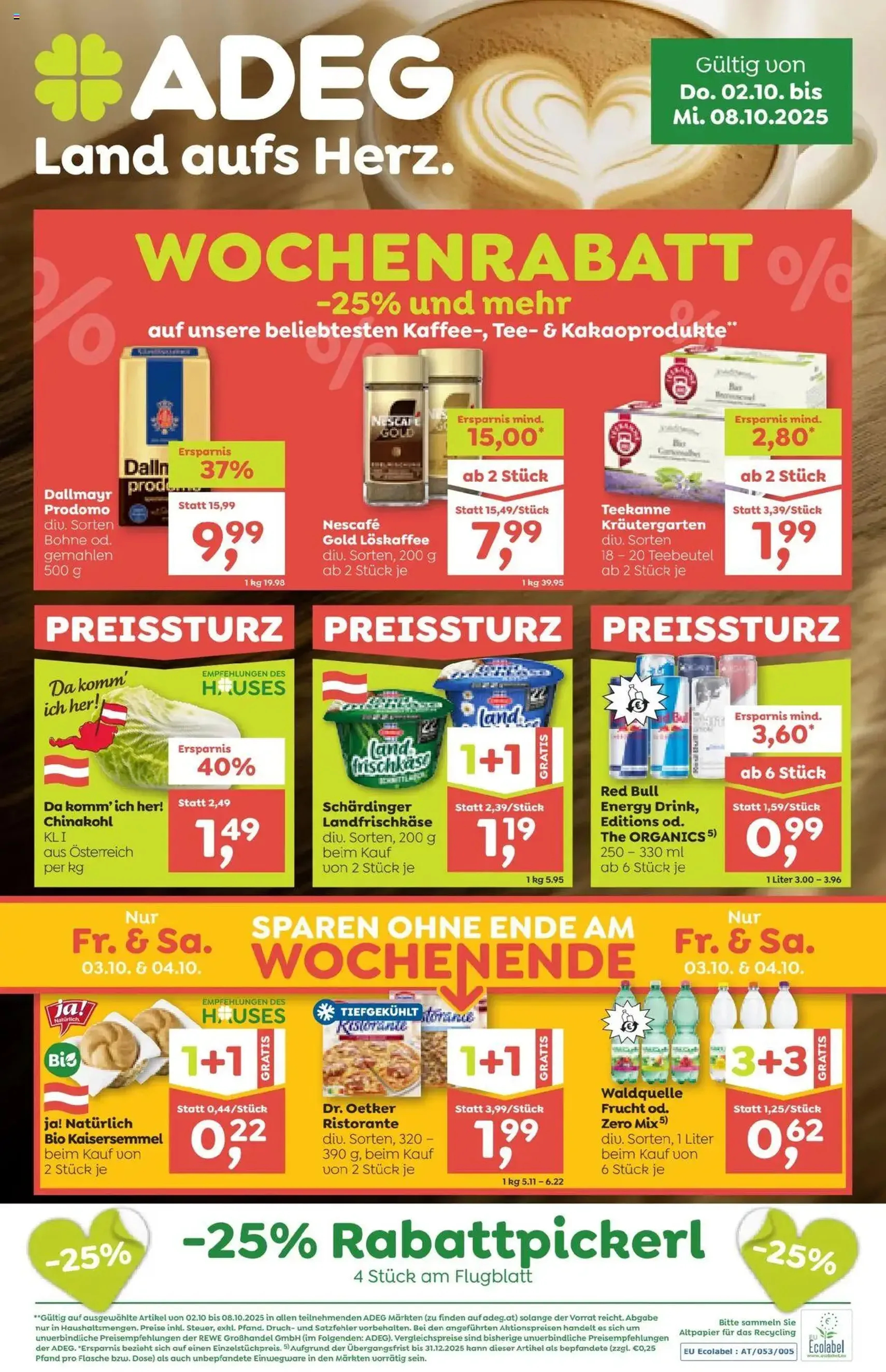 ADEG Flugblatt - Gültiger Prospekt ab 02.10.2025, Seite 1 von insgesamt 12