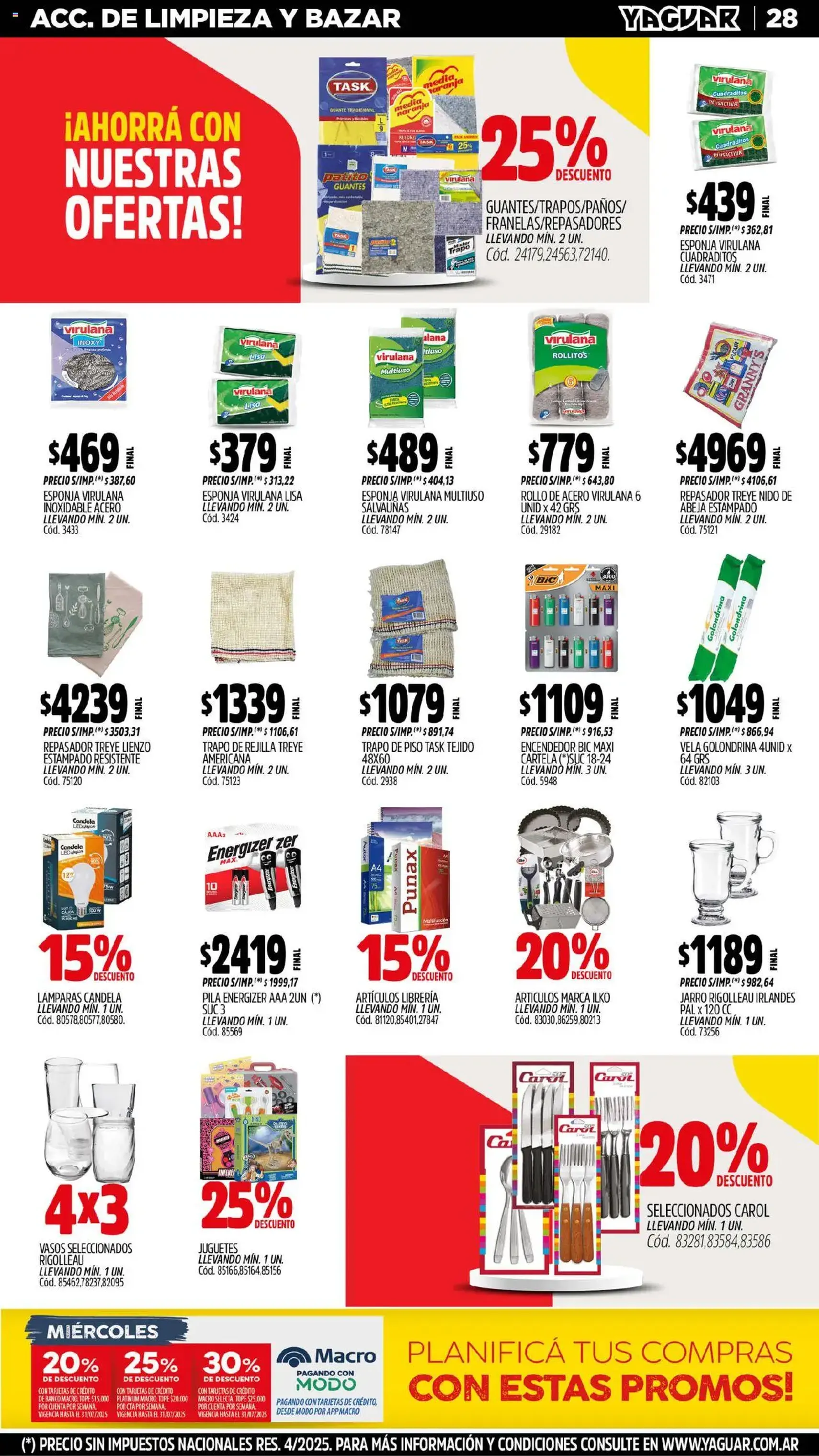 Yaguar catálogo - folleto válido desde 21/07/2025 página 31 de 33 Yaguar catálogo - folleto válido desde 21/07/2025 página 31 de 33