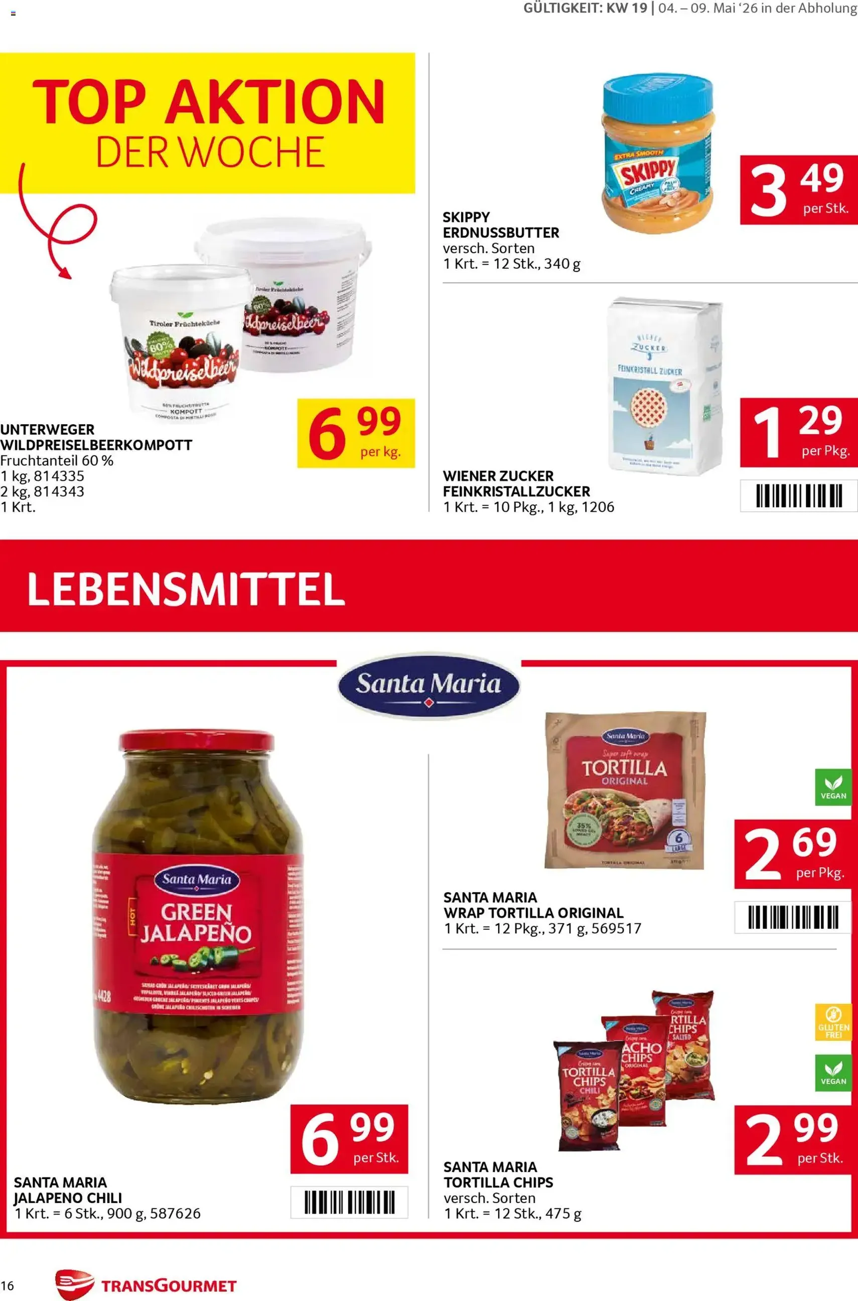 Transgourmet Flugblatt - Gültiger Prospekt ab 04.05.2026, Seite 16 von insgesamt 32