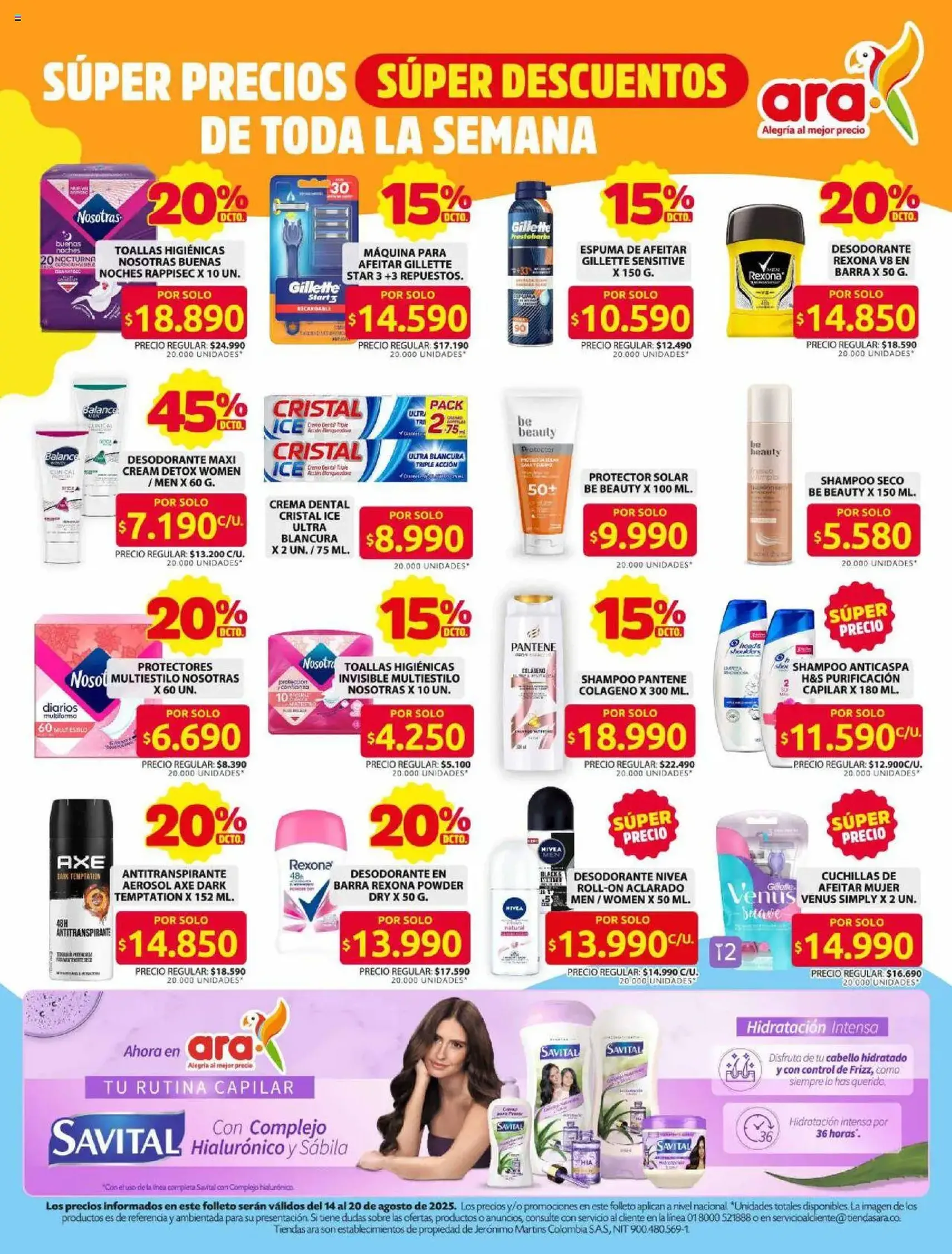 Ara - Ahorra con ofertas en productos de la canasta familiar - folleto válido desde 14/08/2025 página 8 de 10