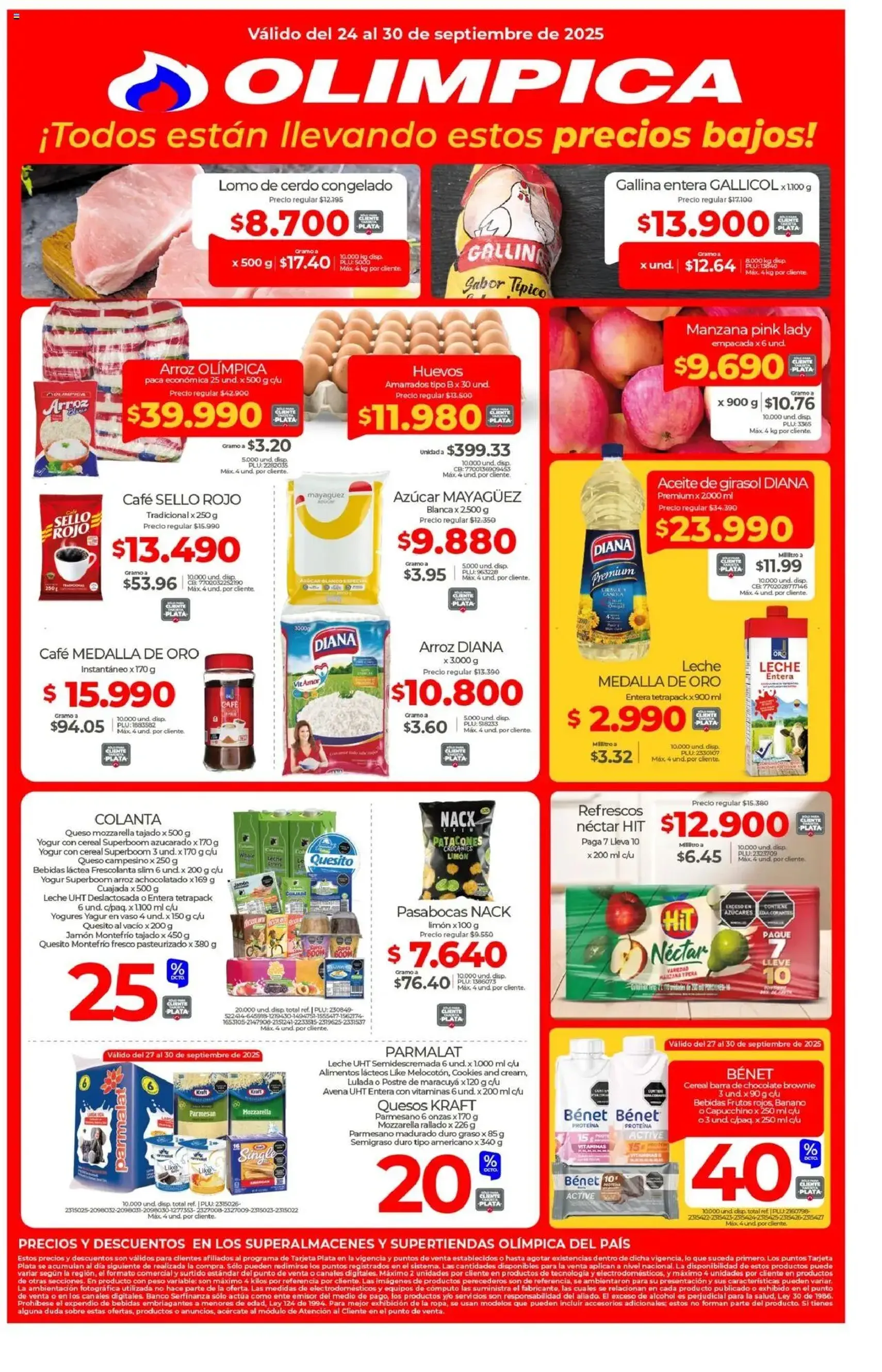 Olímpica - Precios bajos - folleto válido desde 24/09/2025 página 1 de 2