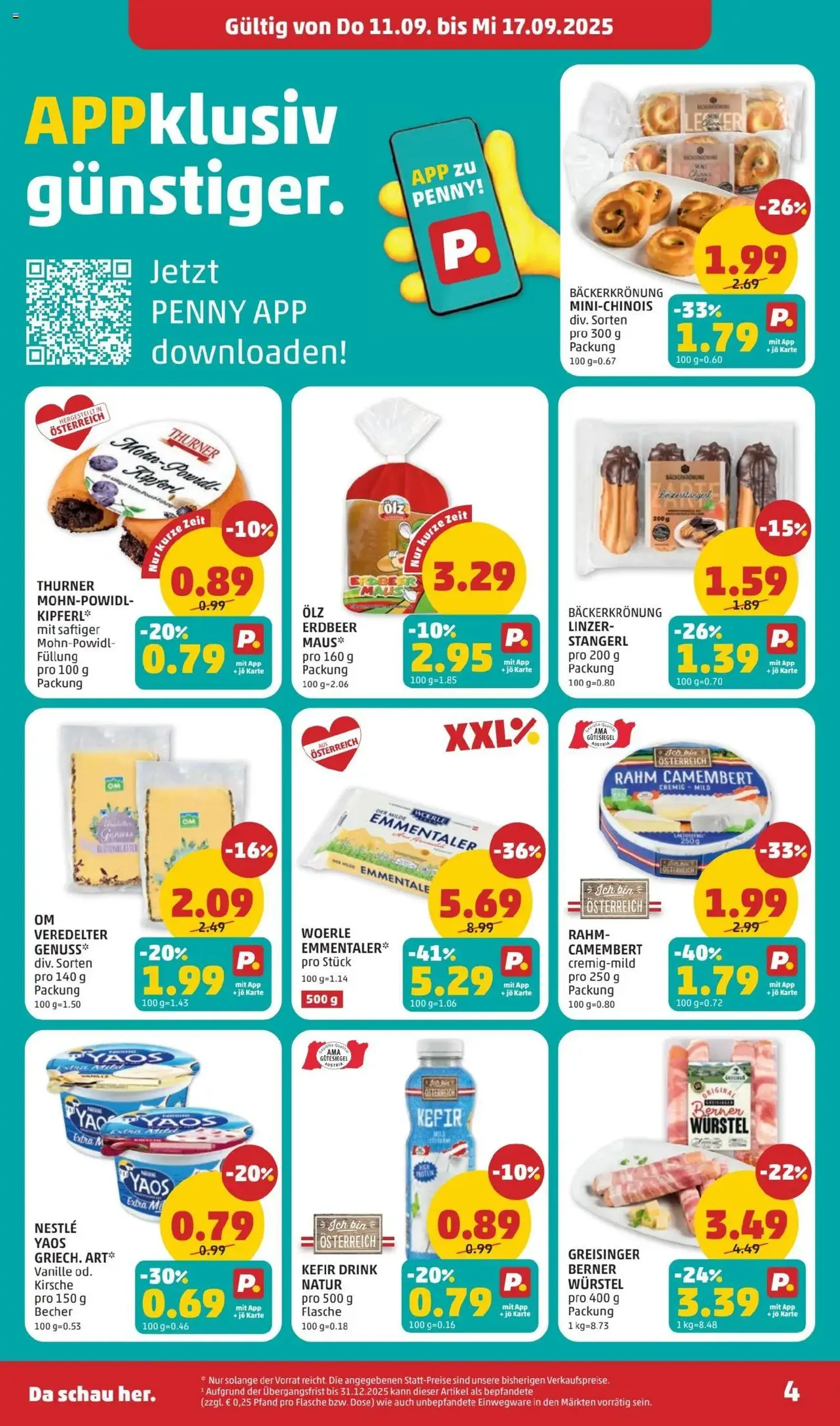 Penny Markt Flugblatt - Gültiger Prospekt ab 11.09.2025, Seite 4 von insgesamt 28 Penny Markt Flugblatt - Gültiger Prospekt ab 11.09.2025, Seite 4 von insgesamt 28