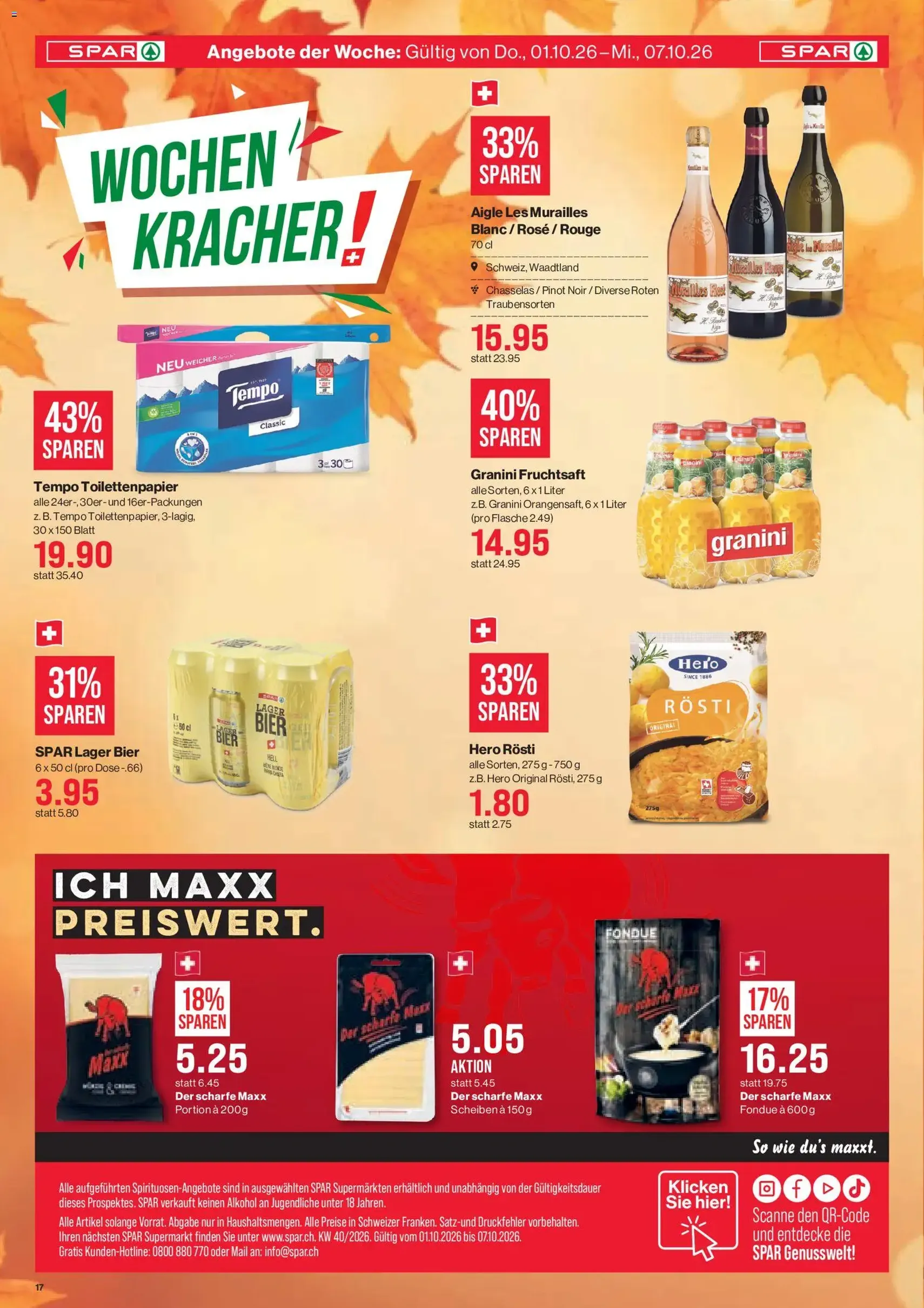 SPAR aktionen - Gültiger Prospekt ab 01.10.2026, Seite 17 von insgesamt 17