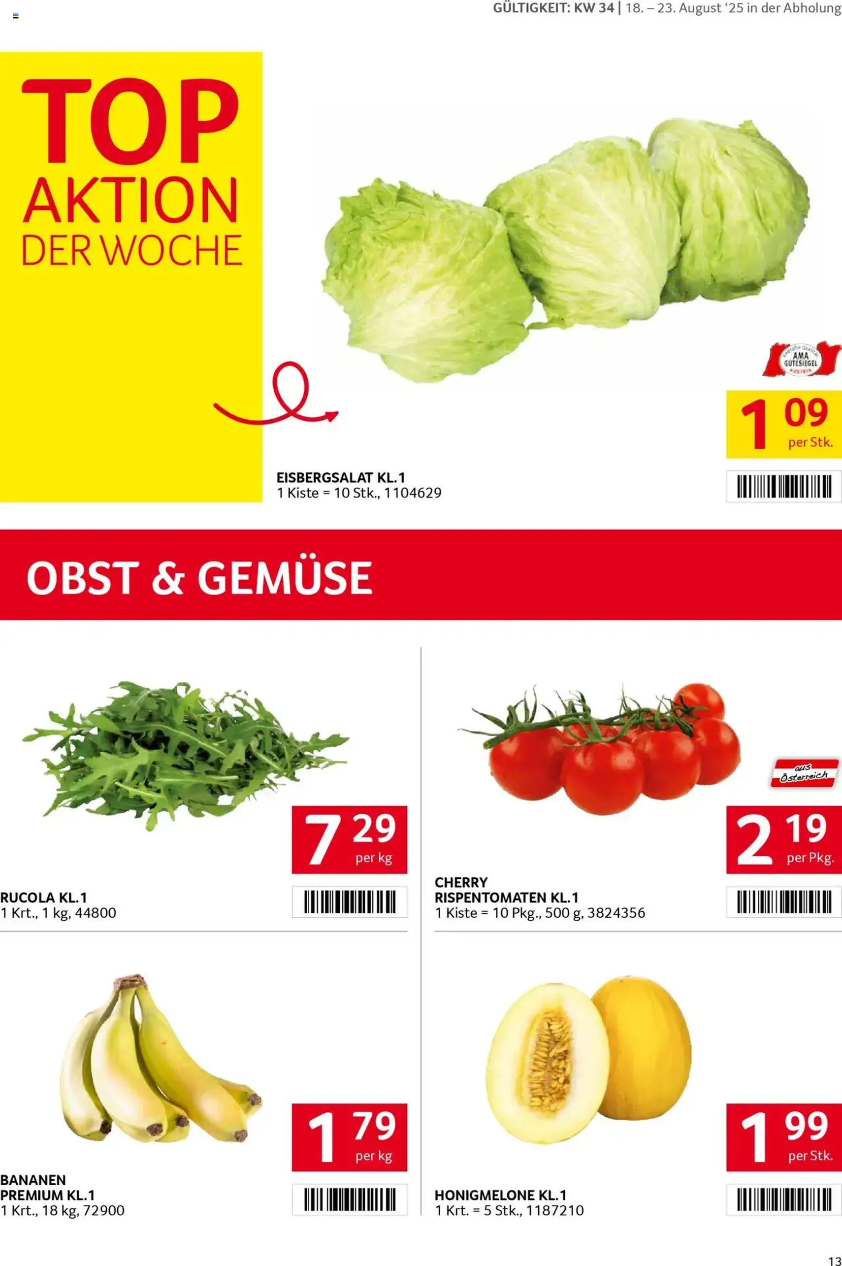 Transgourmet Flugblatt - Gültiger Prospekt ab 17.08.2025, Seite 13 von insgesamt 27