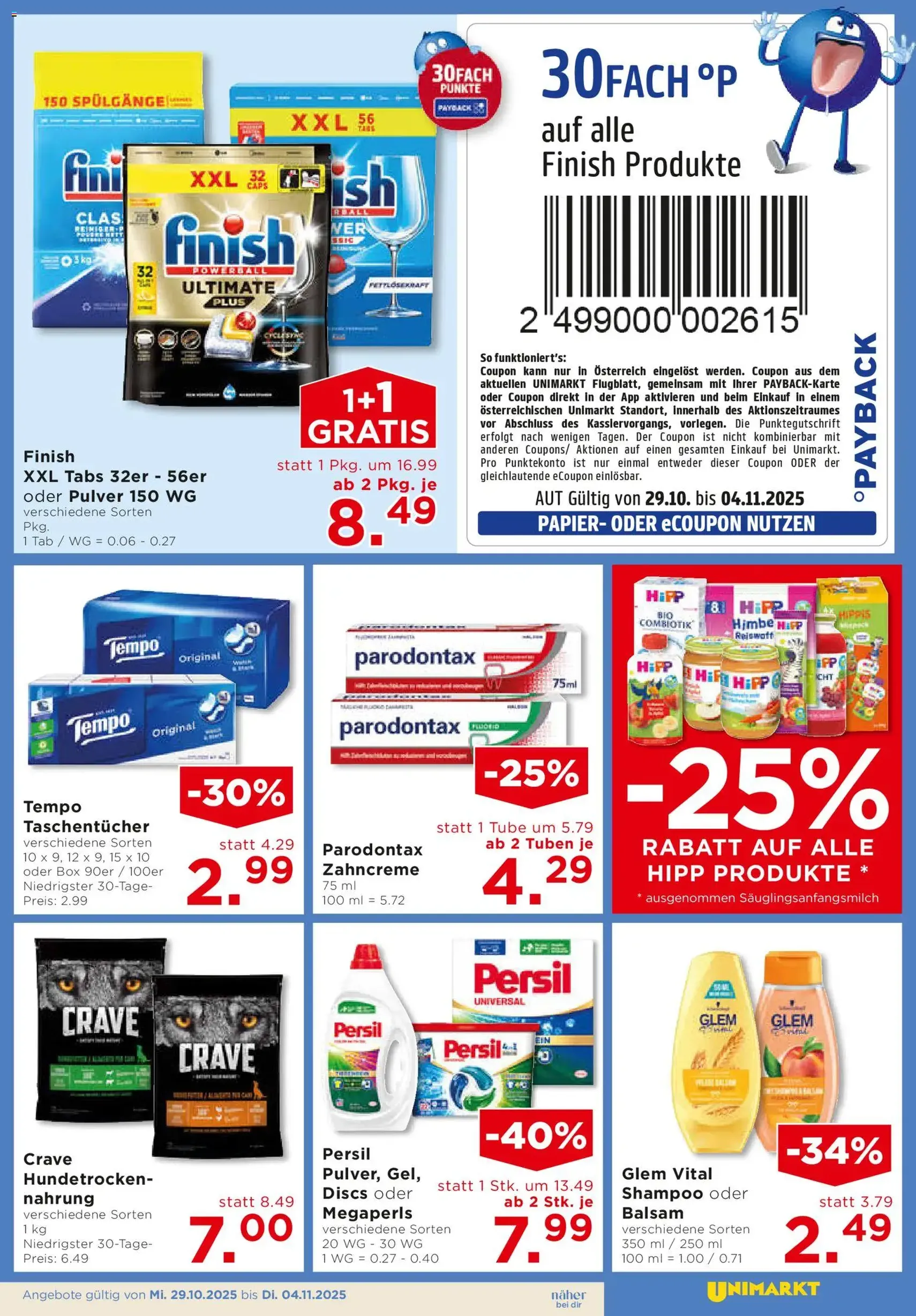Unimarkt Flugblatt - Gültiger Prospekt ab 29.10.2025, Seite 15 von insgesamt 16 Unimarkt Flugblatt - Gültiger Prospekt ab 29.10.2025, Seite 15 von insgesamt 16