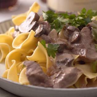 Recipe preview Delicious Slow-Cooker Beef Stroganoff with Mushrooms