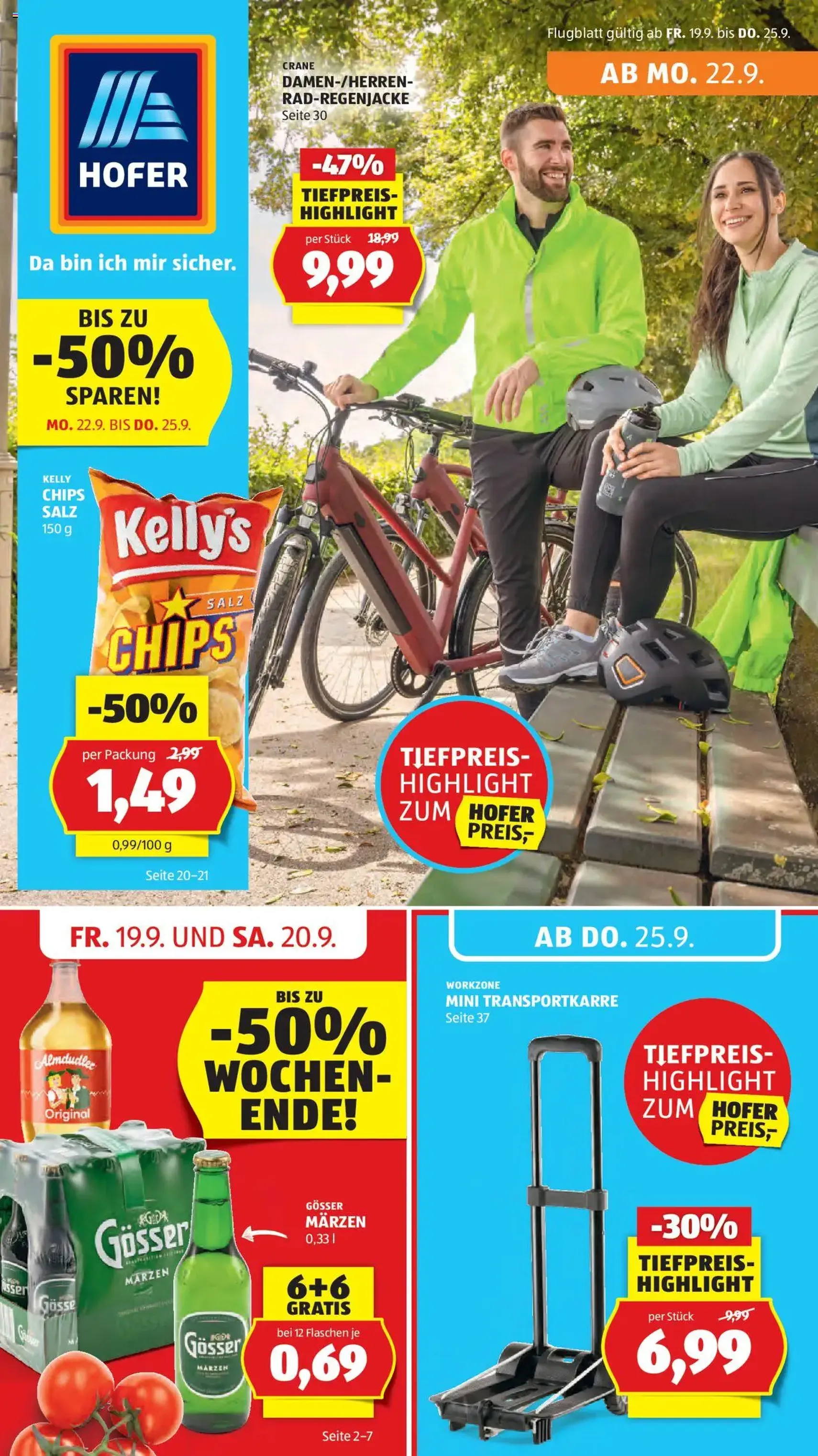 Hofer Flugblatt - Gültiger Prospekt ab 19.09.2025, Seite 1 von insgesamt 49