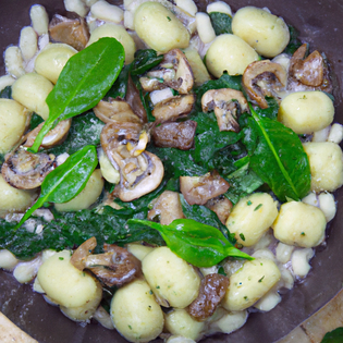 Recipe preview Creamy Mushroom and Spinach Vegan Gnocchi