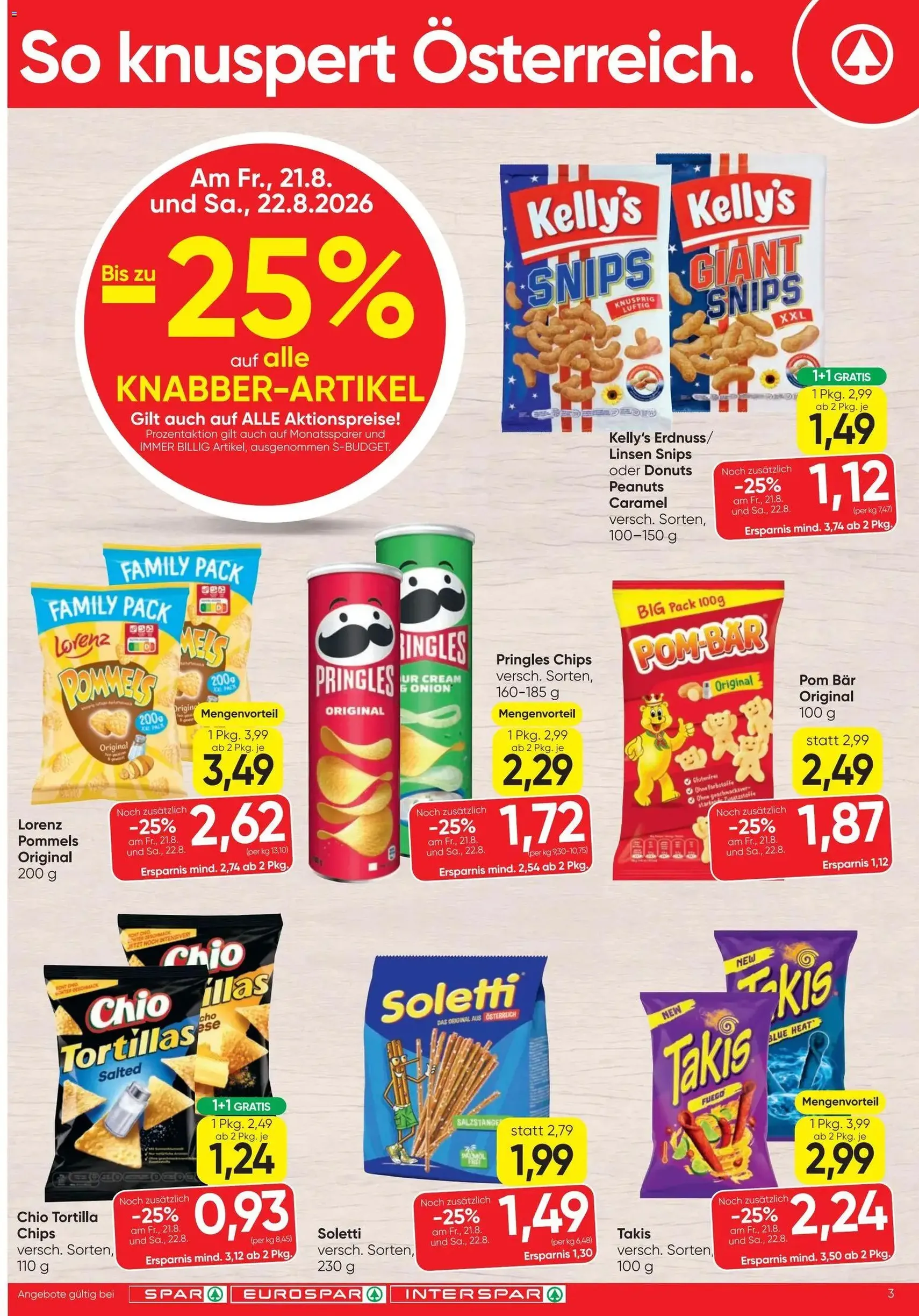 Spar - Flugblatt - Gültiger Prospekt ab 20.08.2026, Seite 3 von insgesamt 12